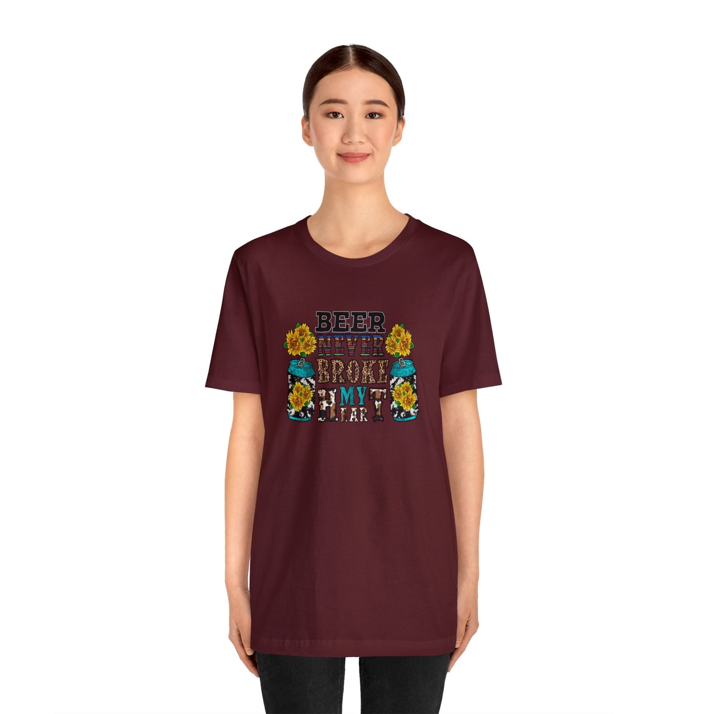 Beer Never Broke My Heart Unisex Jersey Short Sleeve Tee