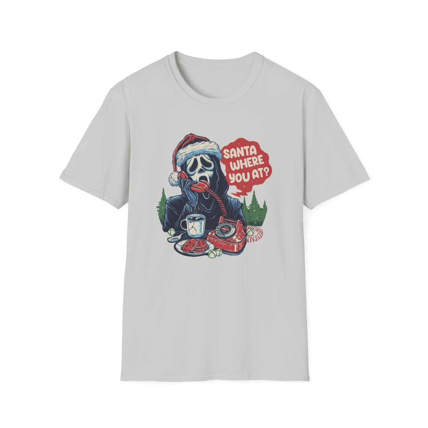 Santa Where You At Unisex Heavy Cotton Tee, Scream Christmas Tee, Horror Christmas Tee