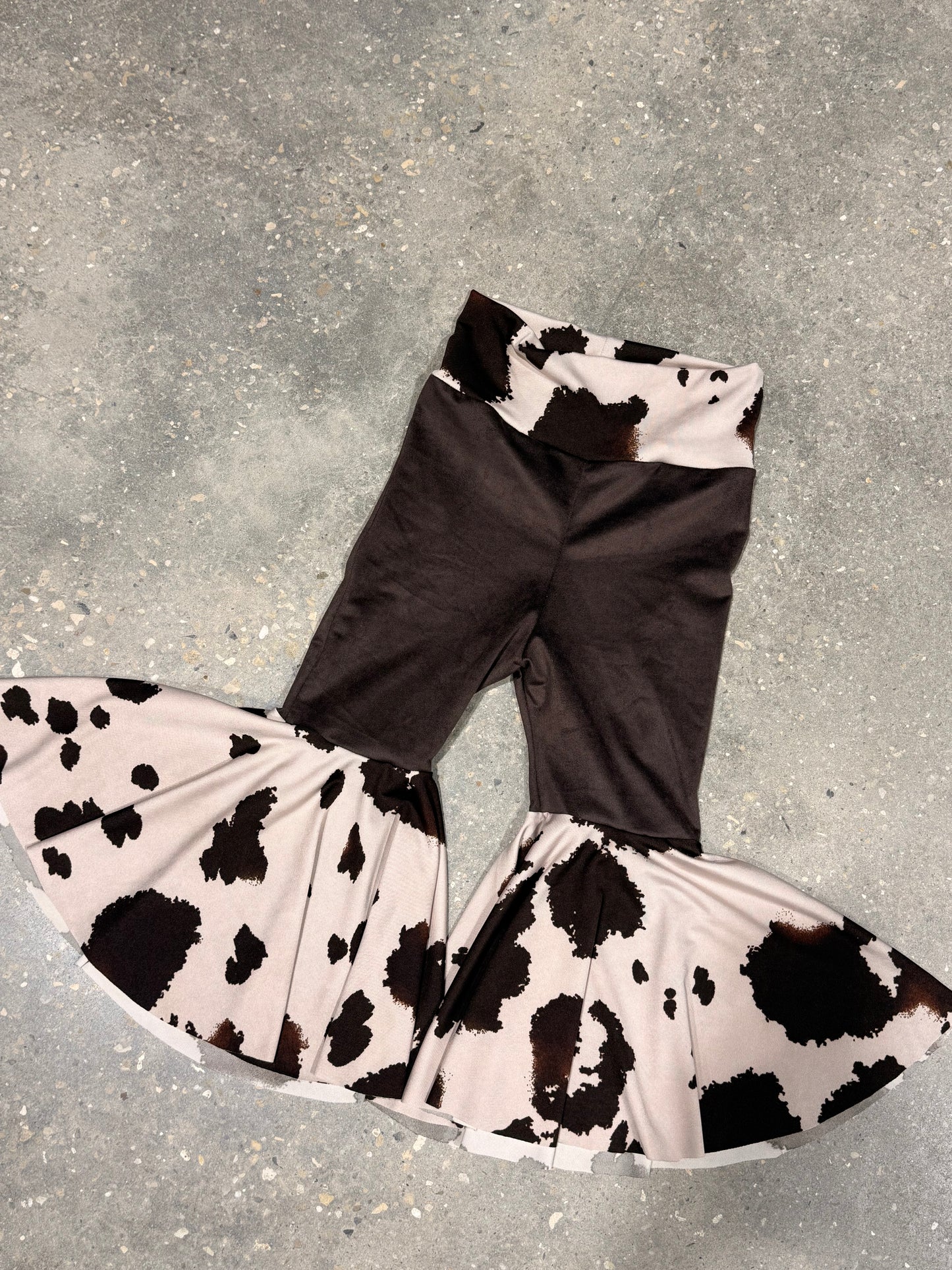 Brown Micro Suede Girls Bell Bottoms