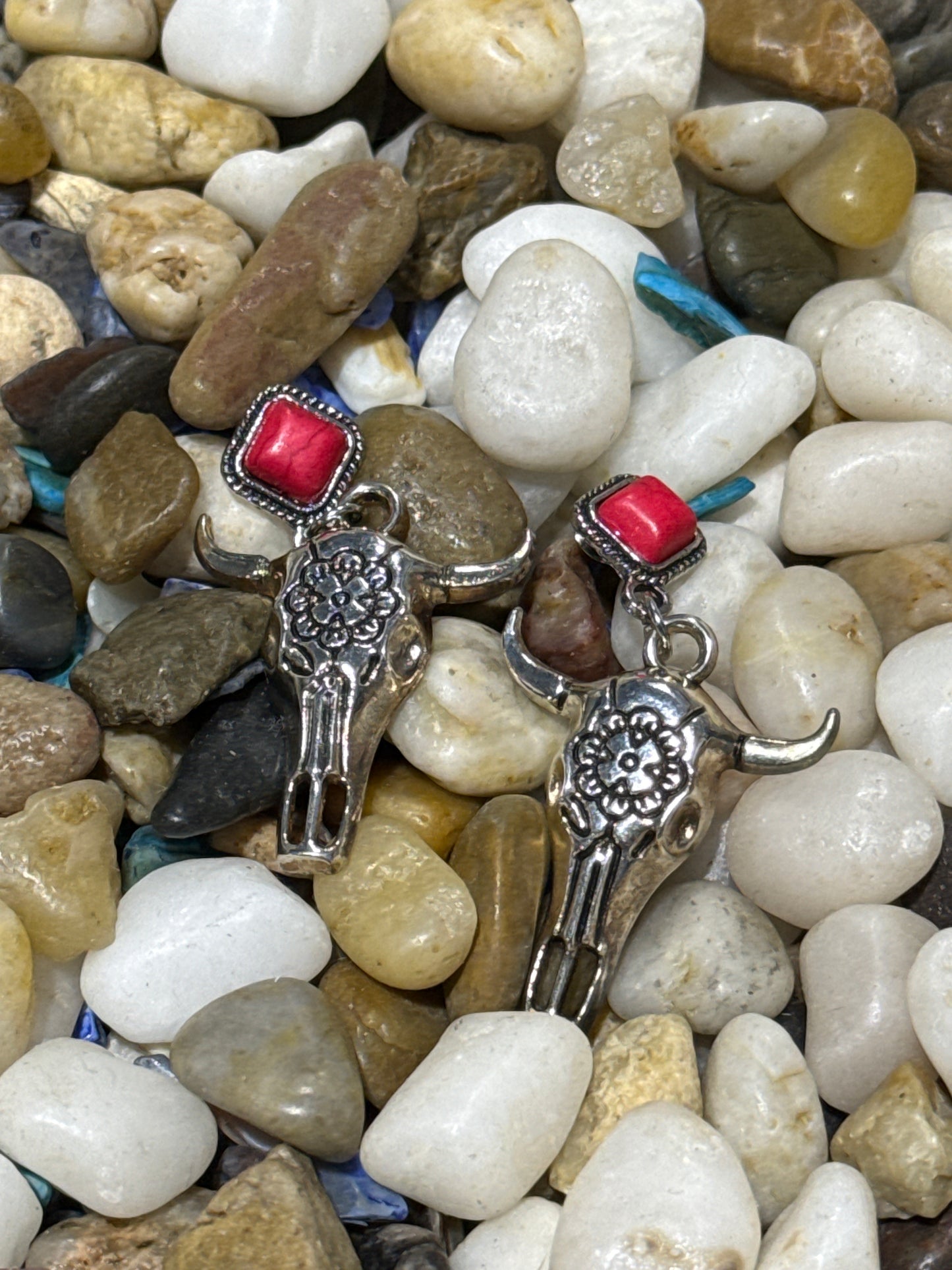 Dangle Bull Skull Earring