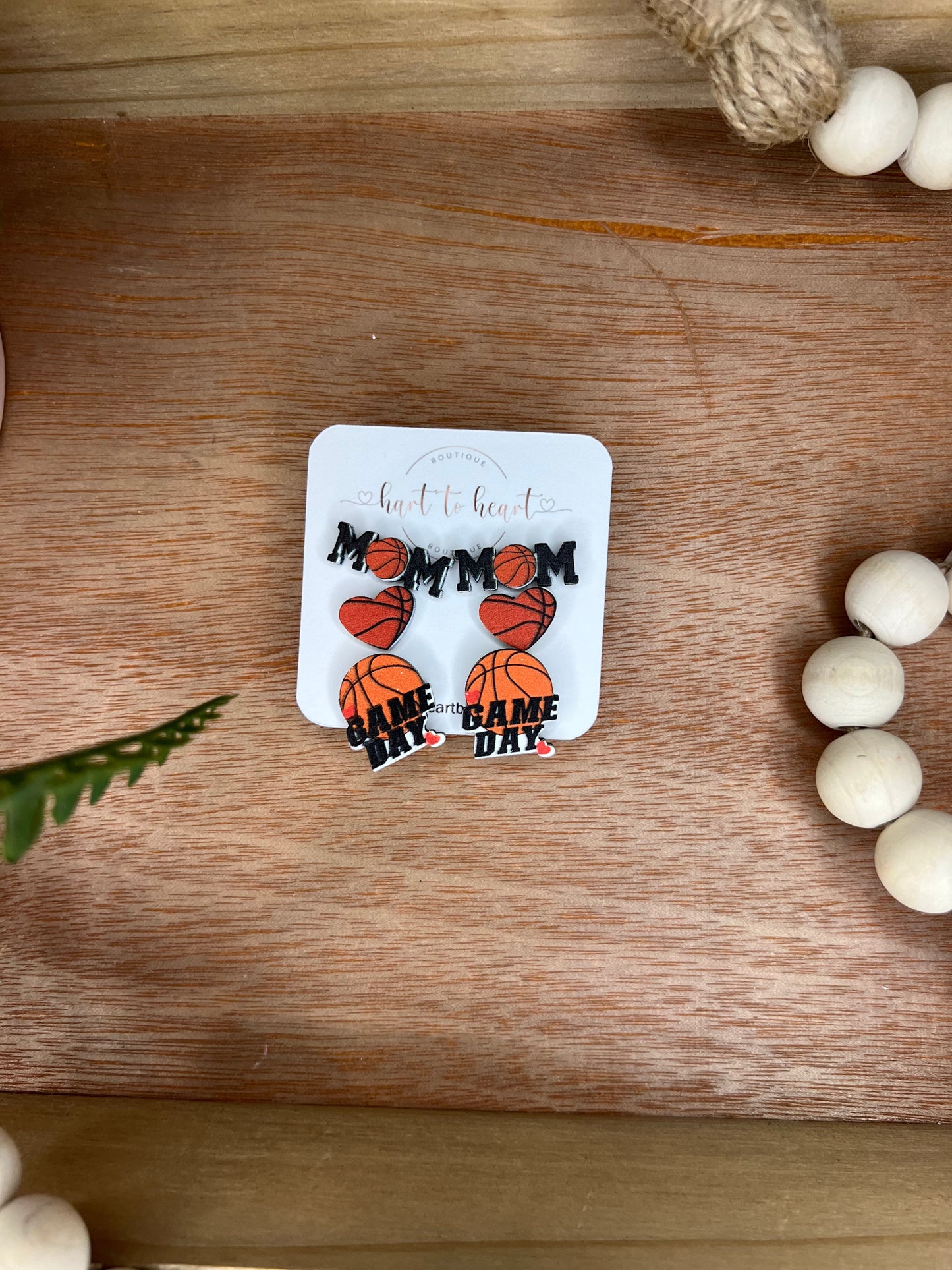 Basketball Mom Earring Set - 3 pairs