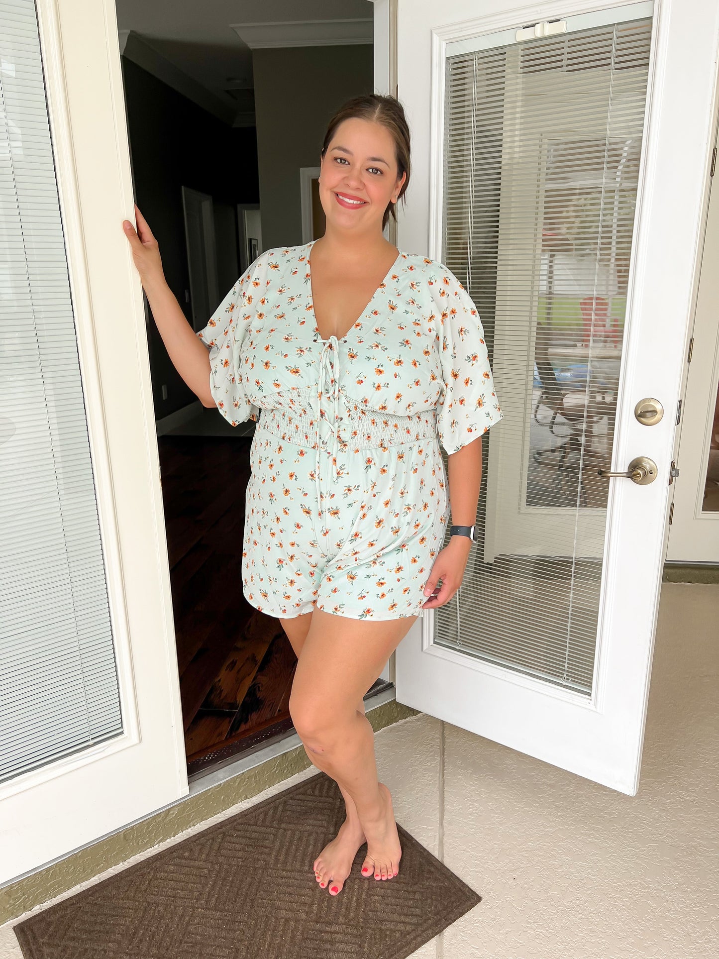 Laced Up Romper- Plus