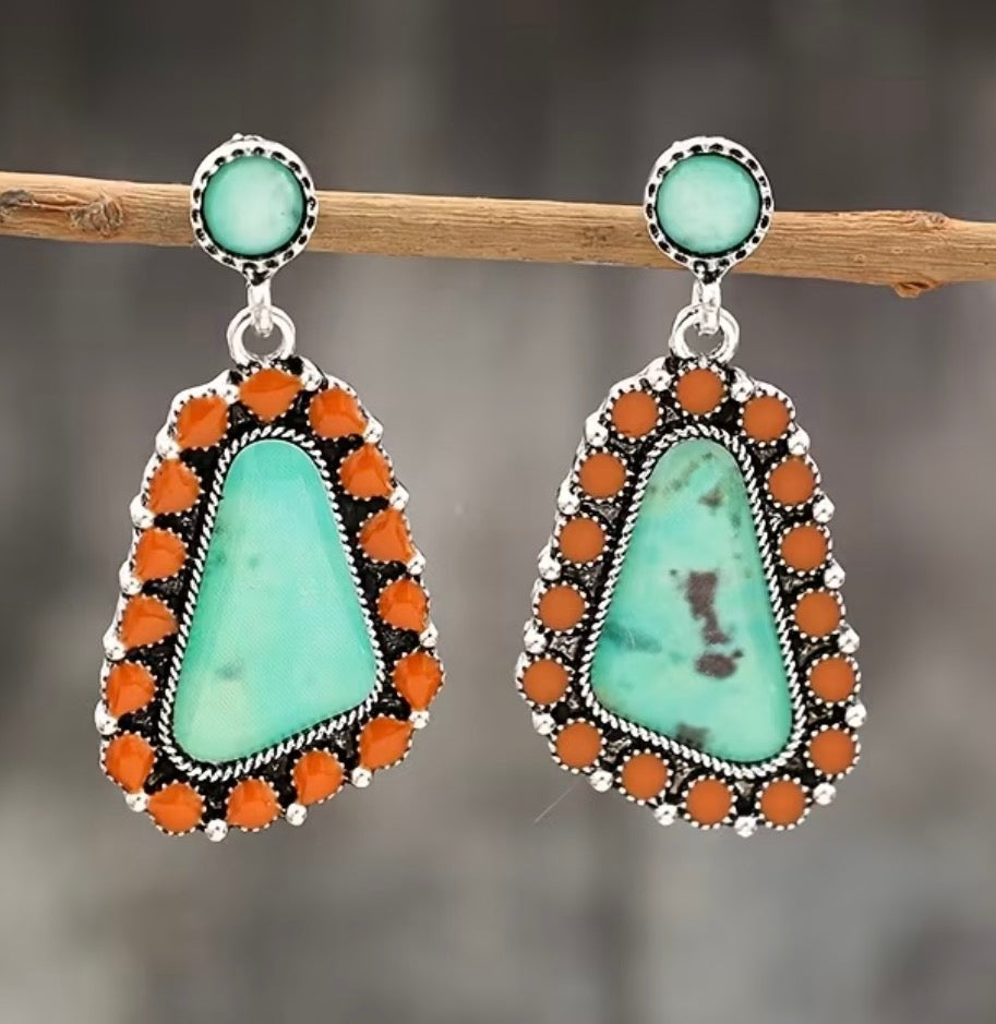 Bohemian Geometric Shape Resin Ethnic Style Fashion Earrings