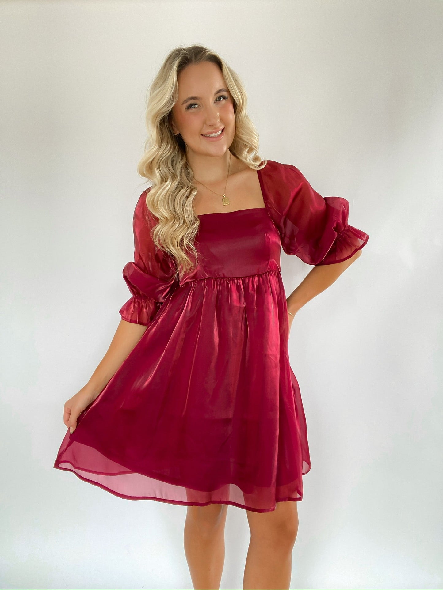Satin Babydoll Dress — Salon 209