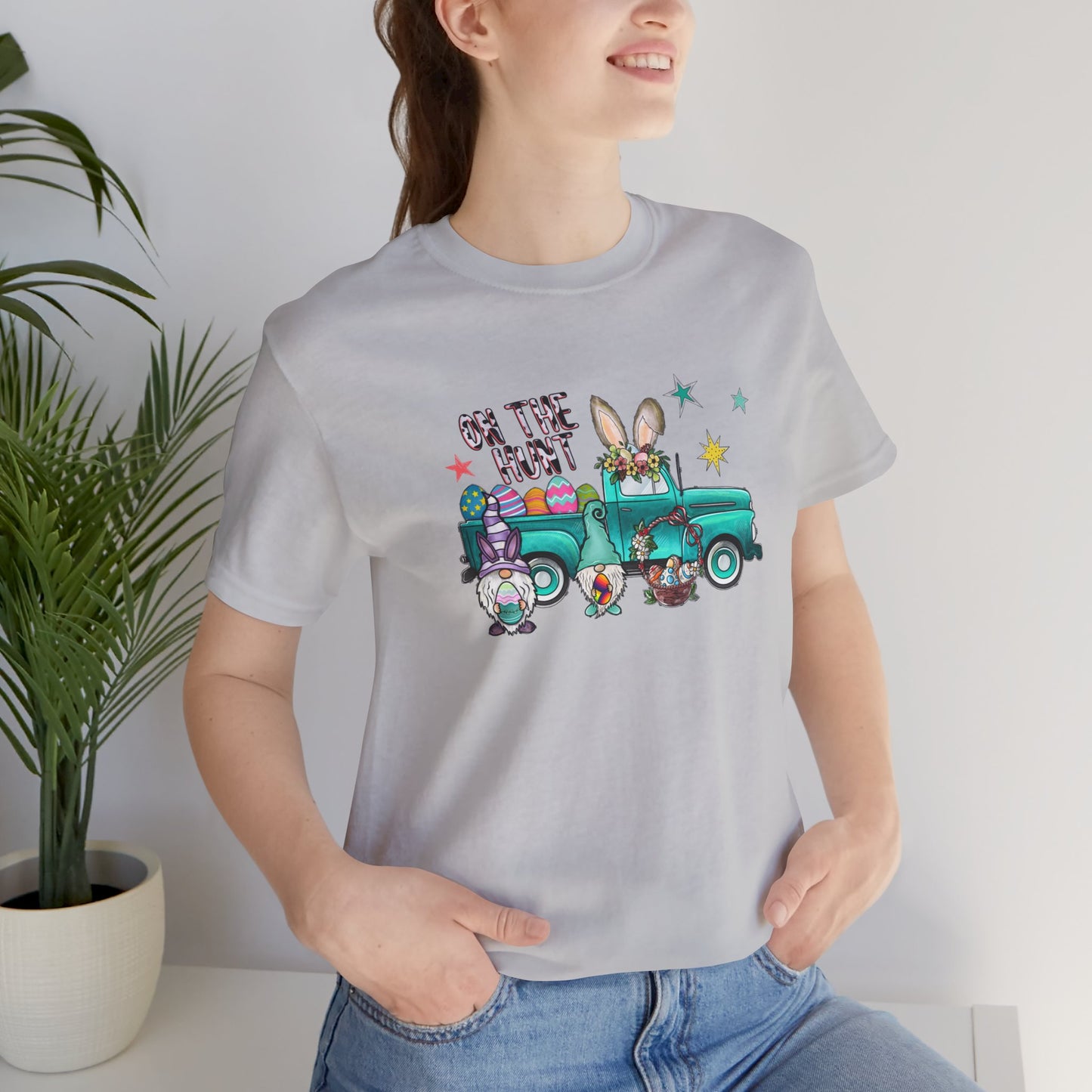 On the Hunt Easter Vintage Truck Unisex Jersey Short Sleeve Tee