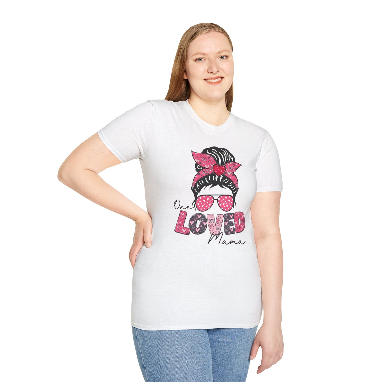 One Loved Mama Messy Bun T-Shirt | Mama Graphic Tee