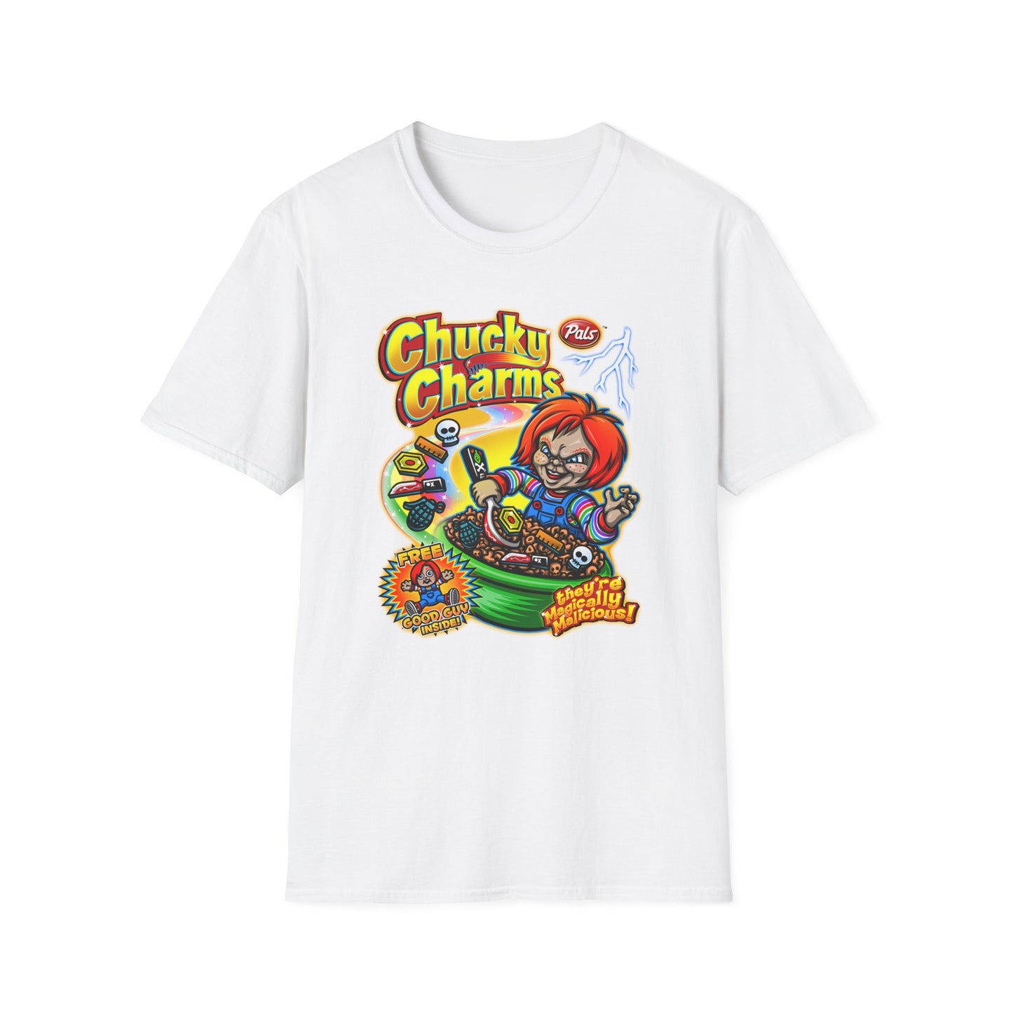 Unisex T-Shirt Chucky Charms Cereal Box Cover Design