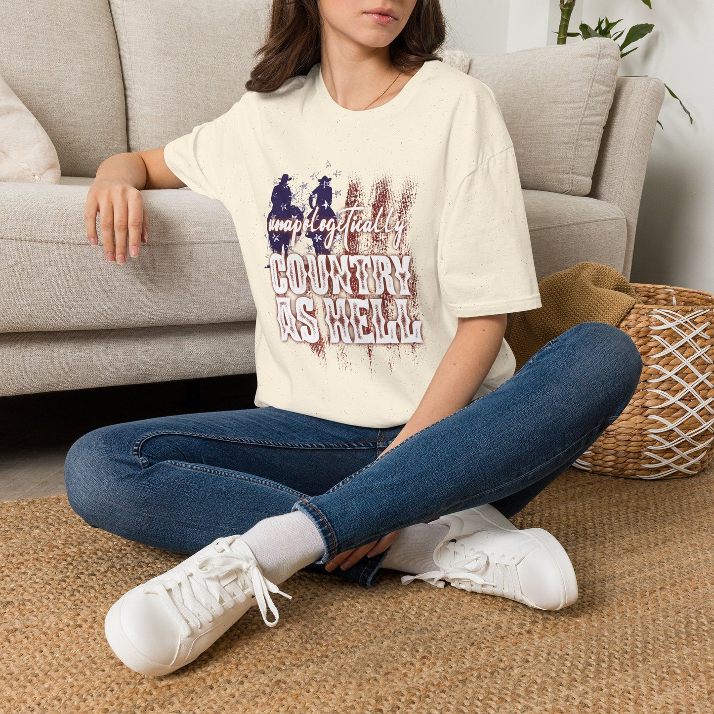 Unapologetically Country T-Shirt — Red White & Blue Americana Cowboy Flag Tee