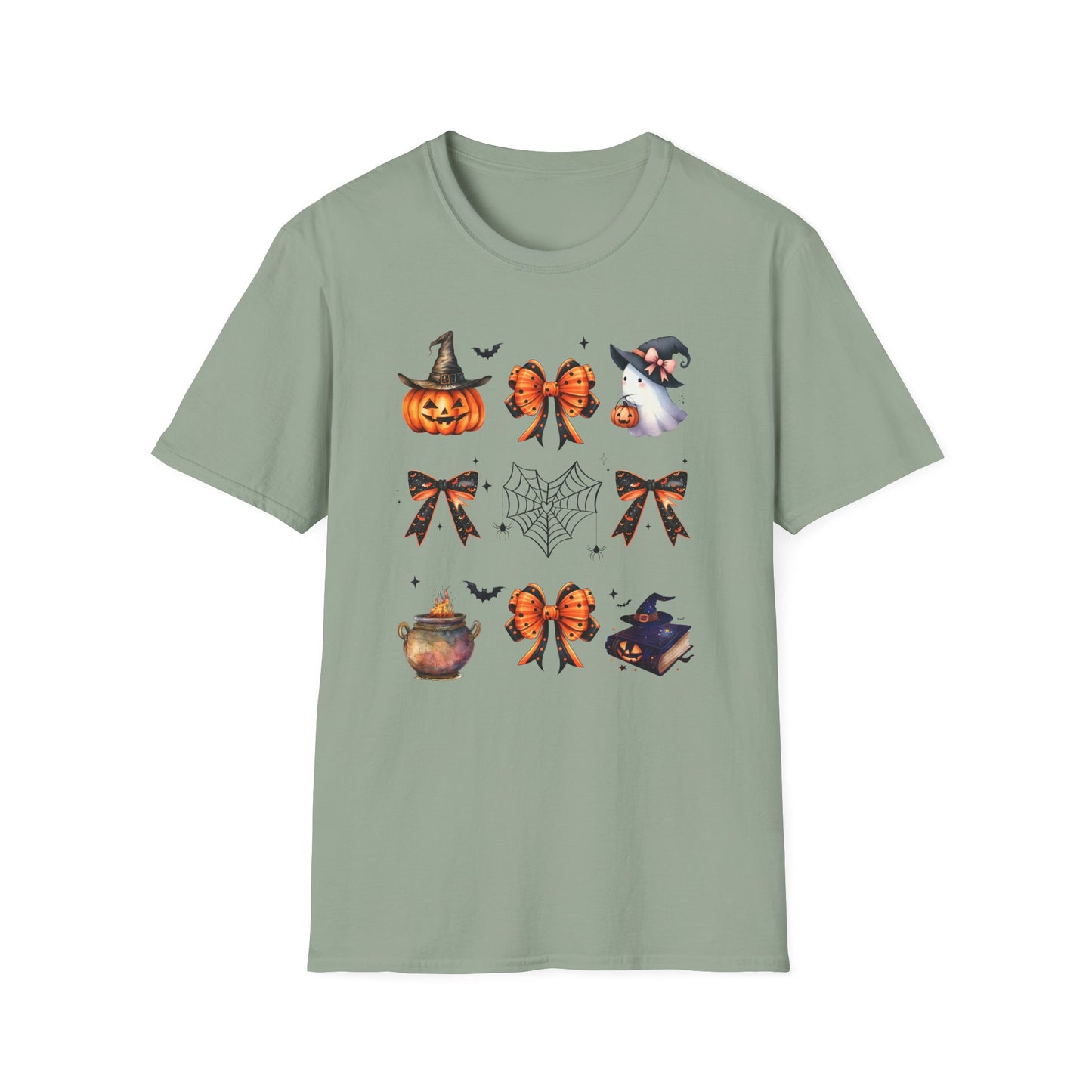 Halloween Witchy T-Shirt with Pumpkins, Ghost and Bows