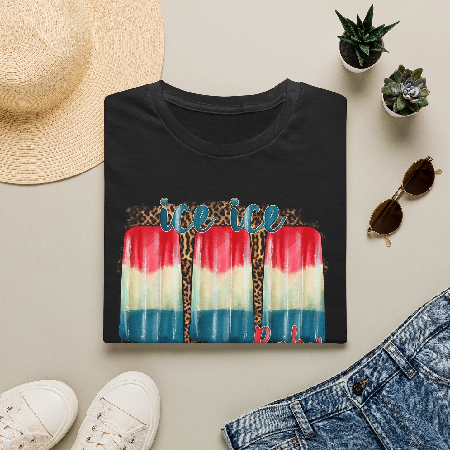 Ice Ice Baby Americana T-Shirt — Red, White & Blue Funny Song Tee