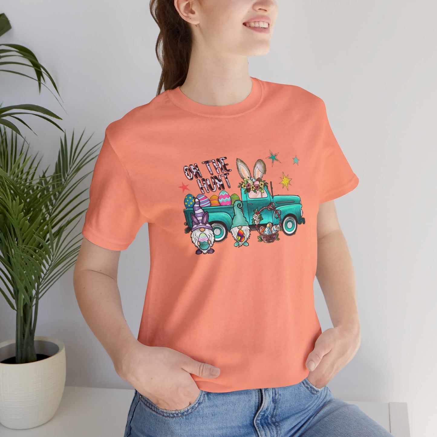 On the Hunt Easter Vintage Truck Unisex Jersey Short Sleeve Tee