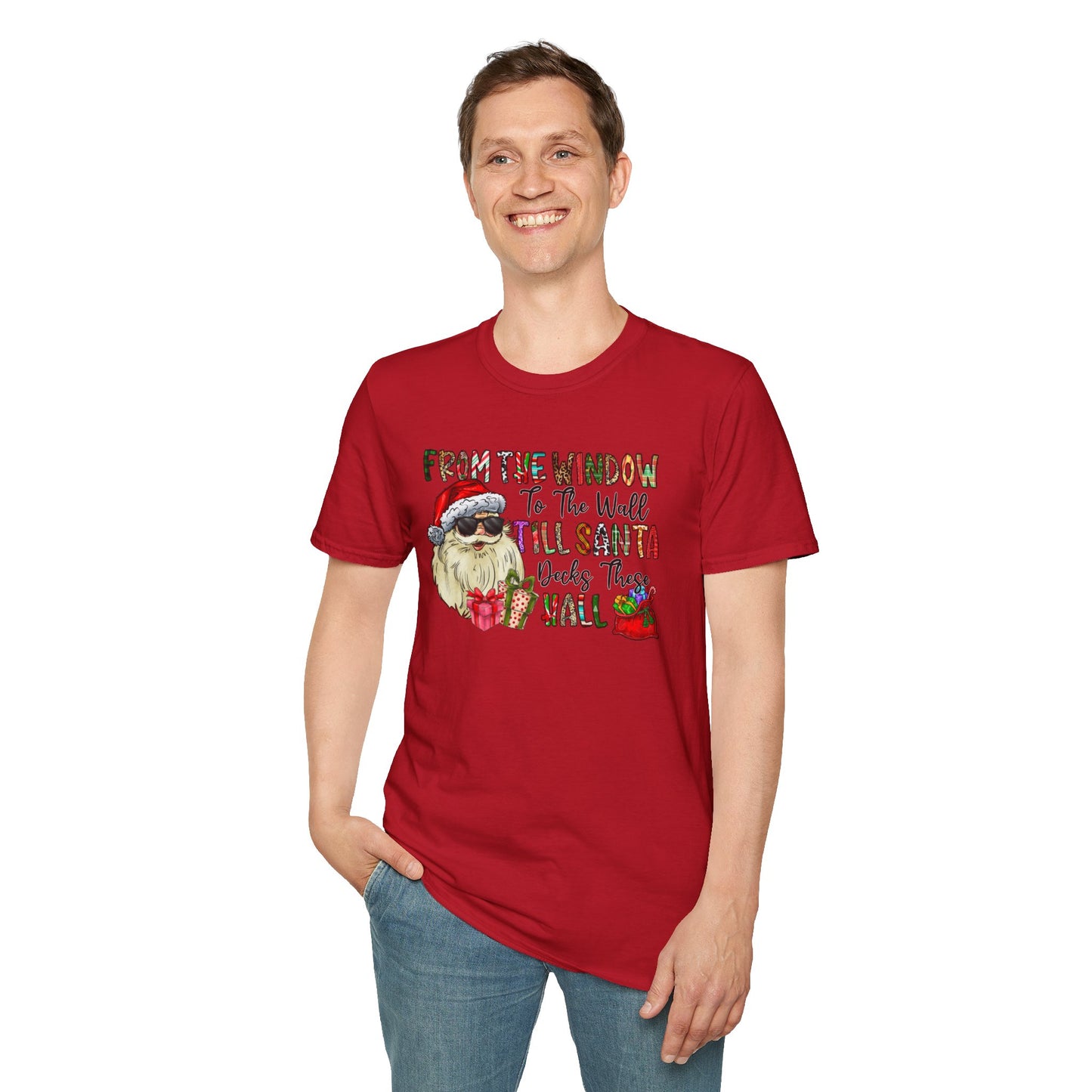 Santa Decks These Halls Unisex Heavy Cotton Tee, Santa Christmas Shirt, Funny Santa Shirt, Adult Christmas Shirt