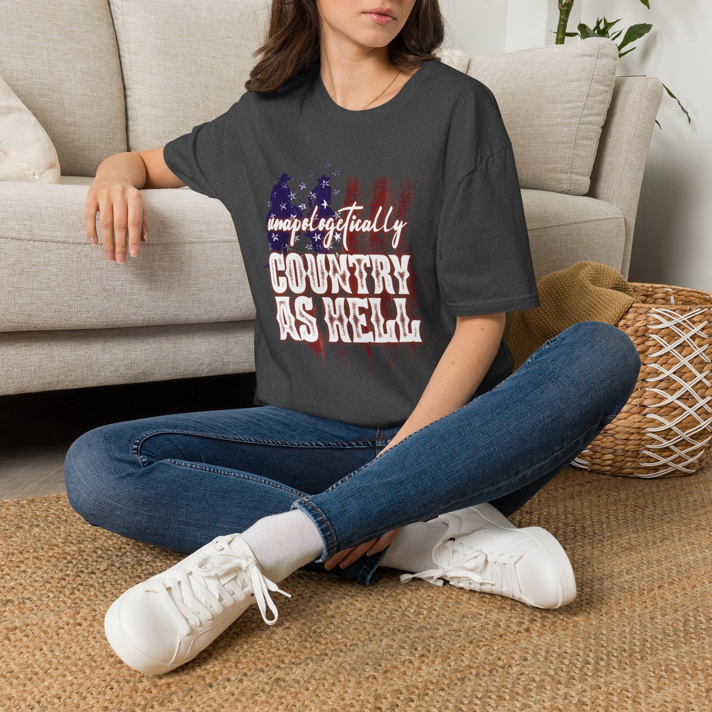 Unapologetically Country T-Shirt — Red White & Blue Americana Cowboy Flag Tee
