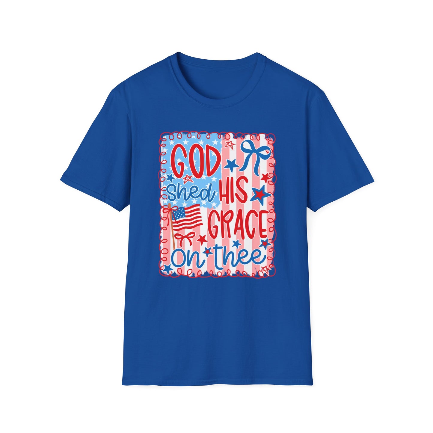 God Shed His Grace on the Red White and Blue T-Shirt | Americana Faith