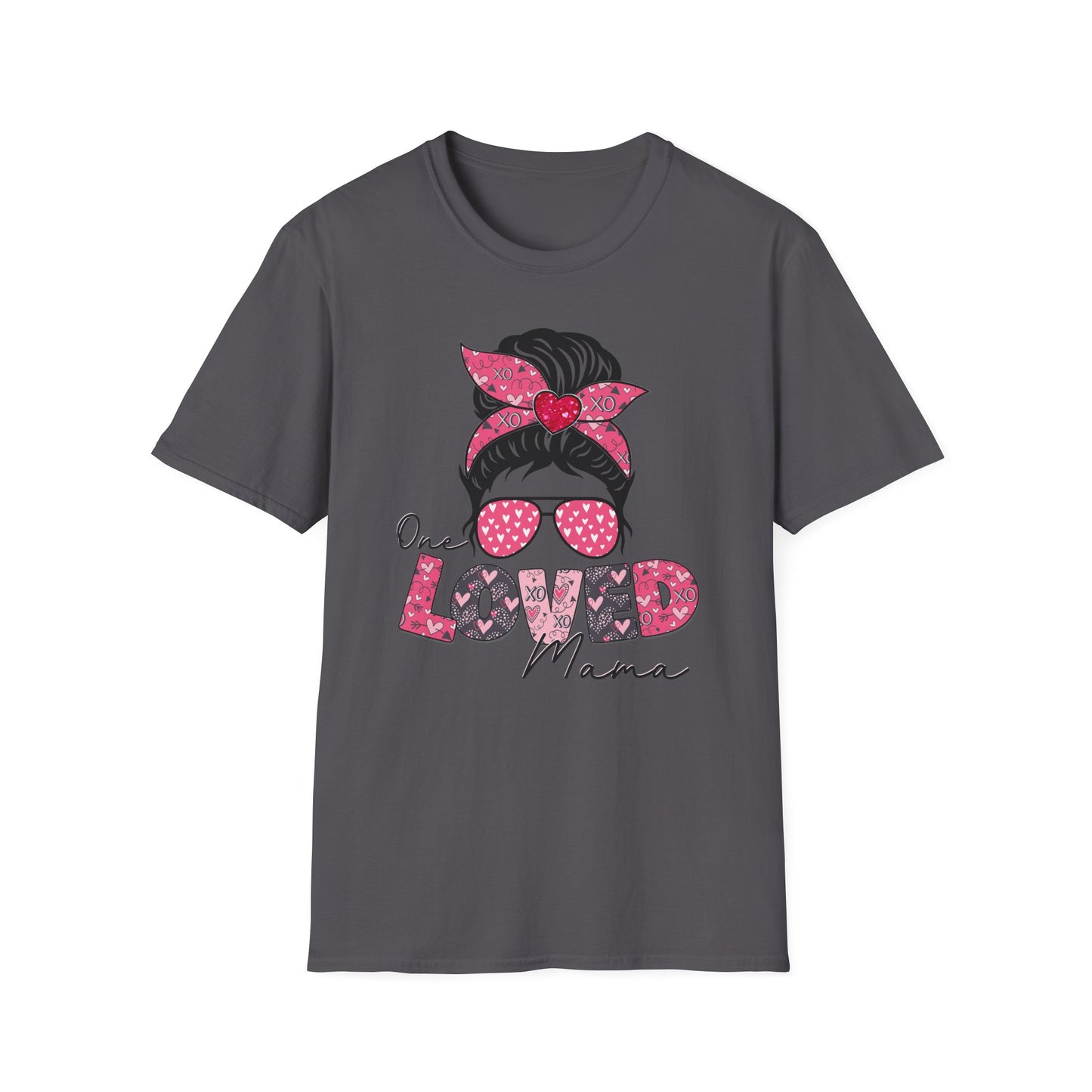 One Loved Mama Messy Bun T-Shirt | Mama Graphic Tee