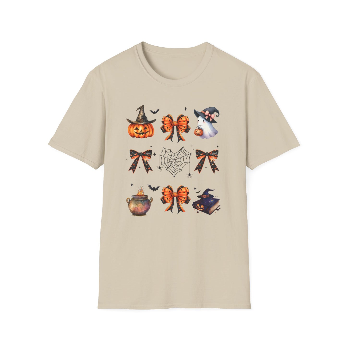 Halloween Witchy T-Shirt with Pumpkins, Ghost and Bows