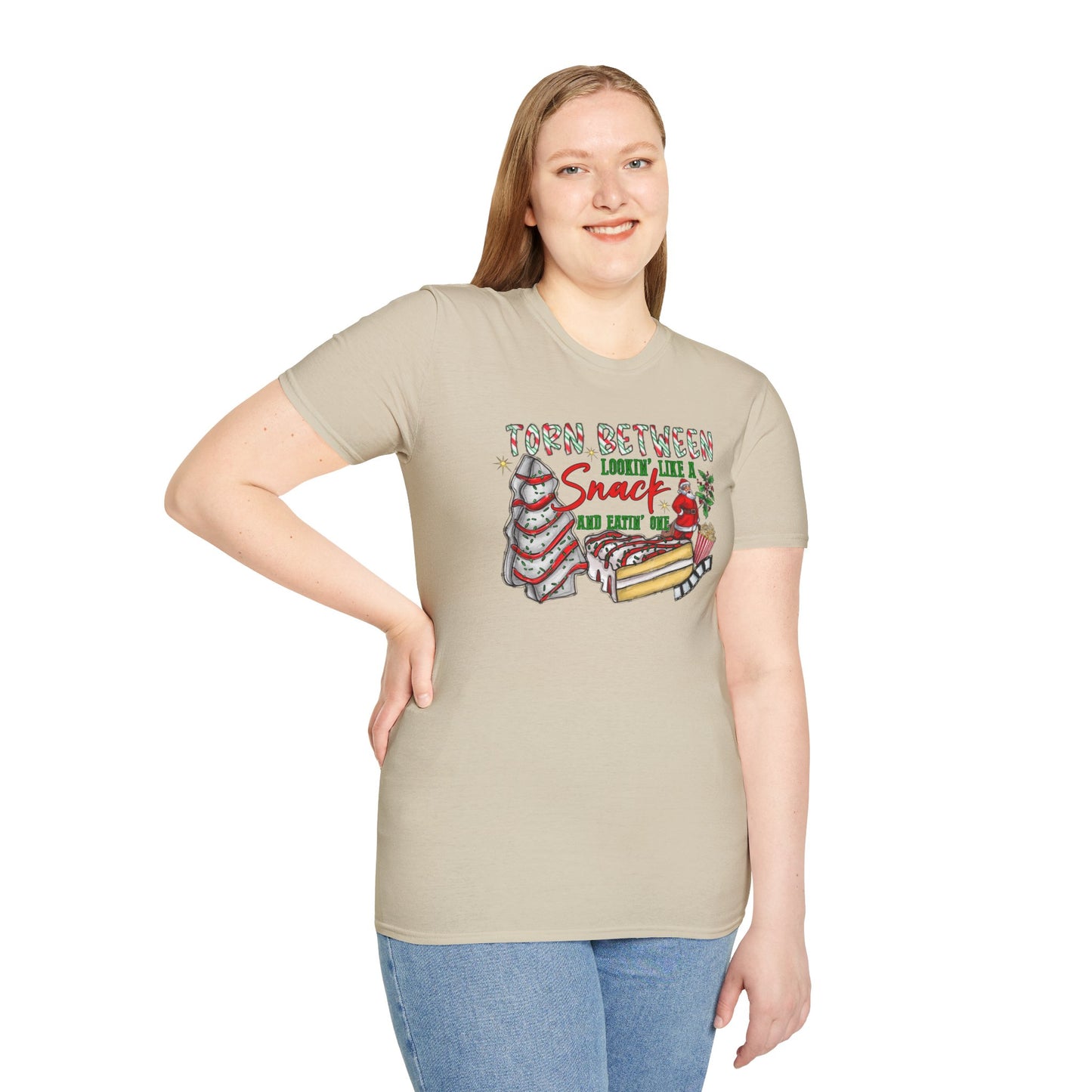 Torn Between Lookin' Like a Snack and Eatin' One Unisex Heavy Cotton Tee, Little Debbie Tree Snack Cake, Snack Shirt, Lookin like Snack Tee