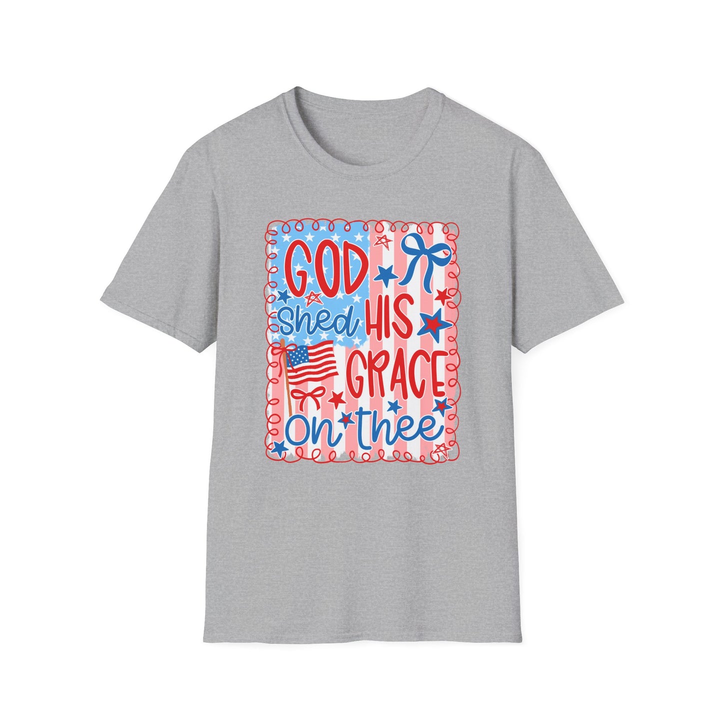 God Shed His Grace on the Red White and Blue T-Shirt | Americana Faith