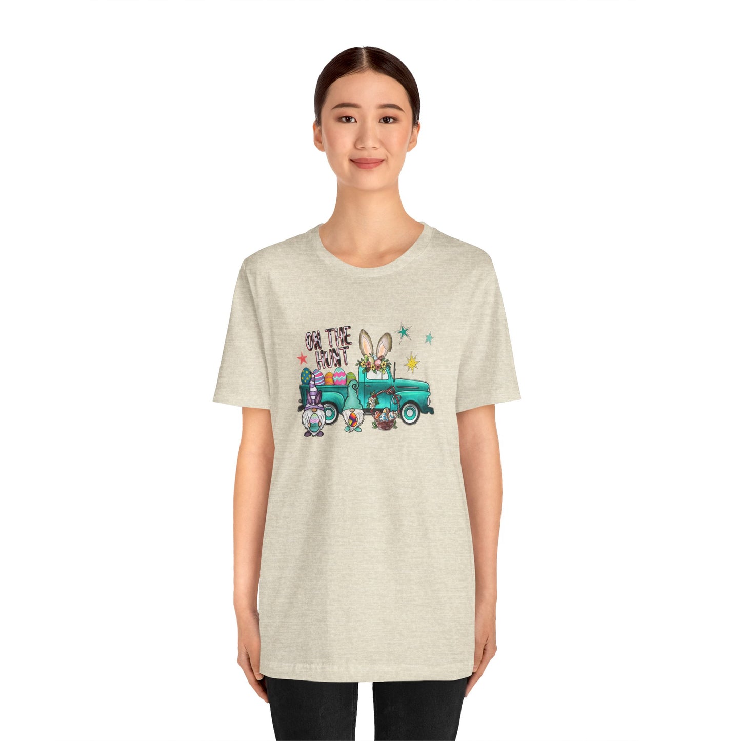 On the Hunt Easter Vintage Truck Unisex Jersey Short Sleeve Tee