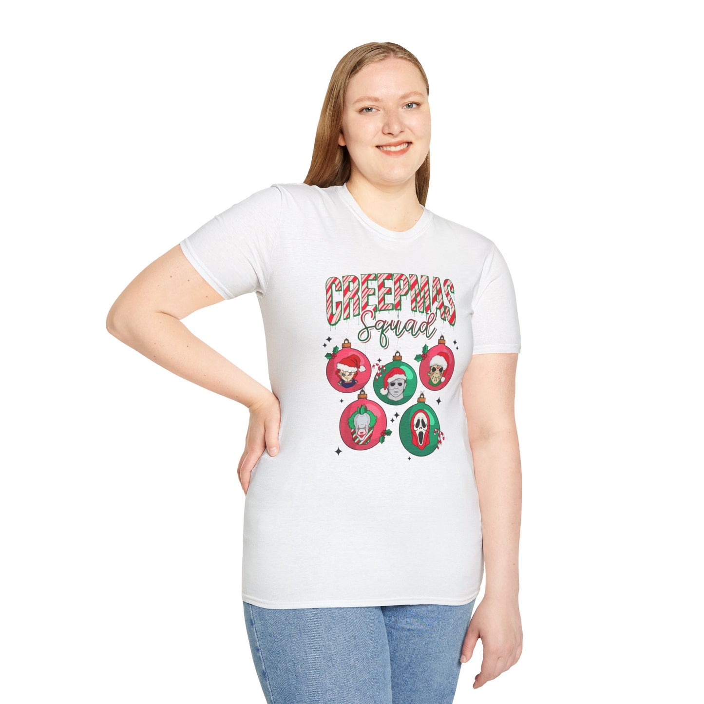 Creepmas Squad Unisex Cotton Tee, Horror Christmas Tee, Chucky Christmas Tee, Jason, Christmas Tee, Michael Christmas Tee, Scream Christmas