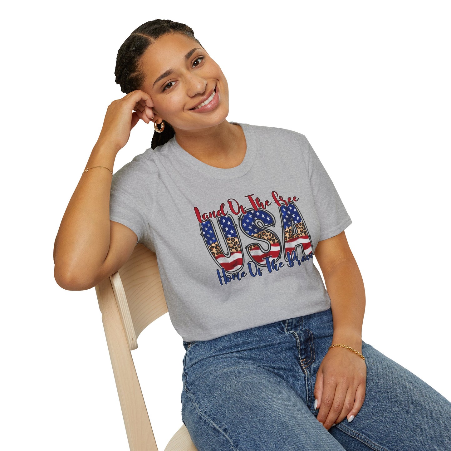 Land of the Free Because of the Brave T-Shirt — USA Flag Americana