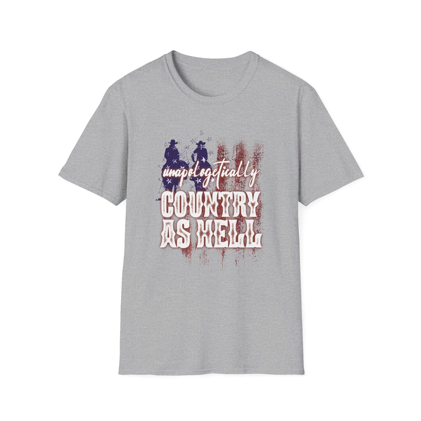 Unapologetically Country T-Shirt — Red White & Blue Americana Cowboy Flag Tee