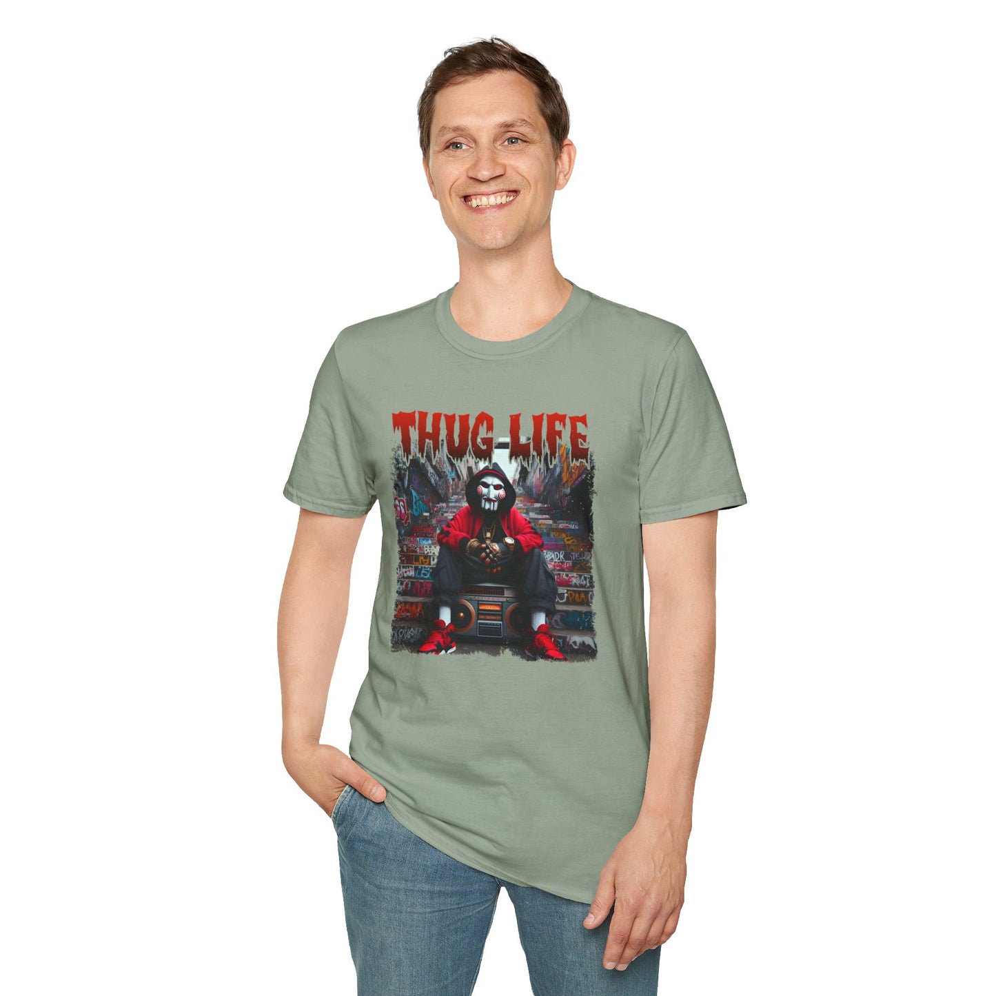 Thug Life T-Shirt with Jigsaw Let's Play a Game Design