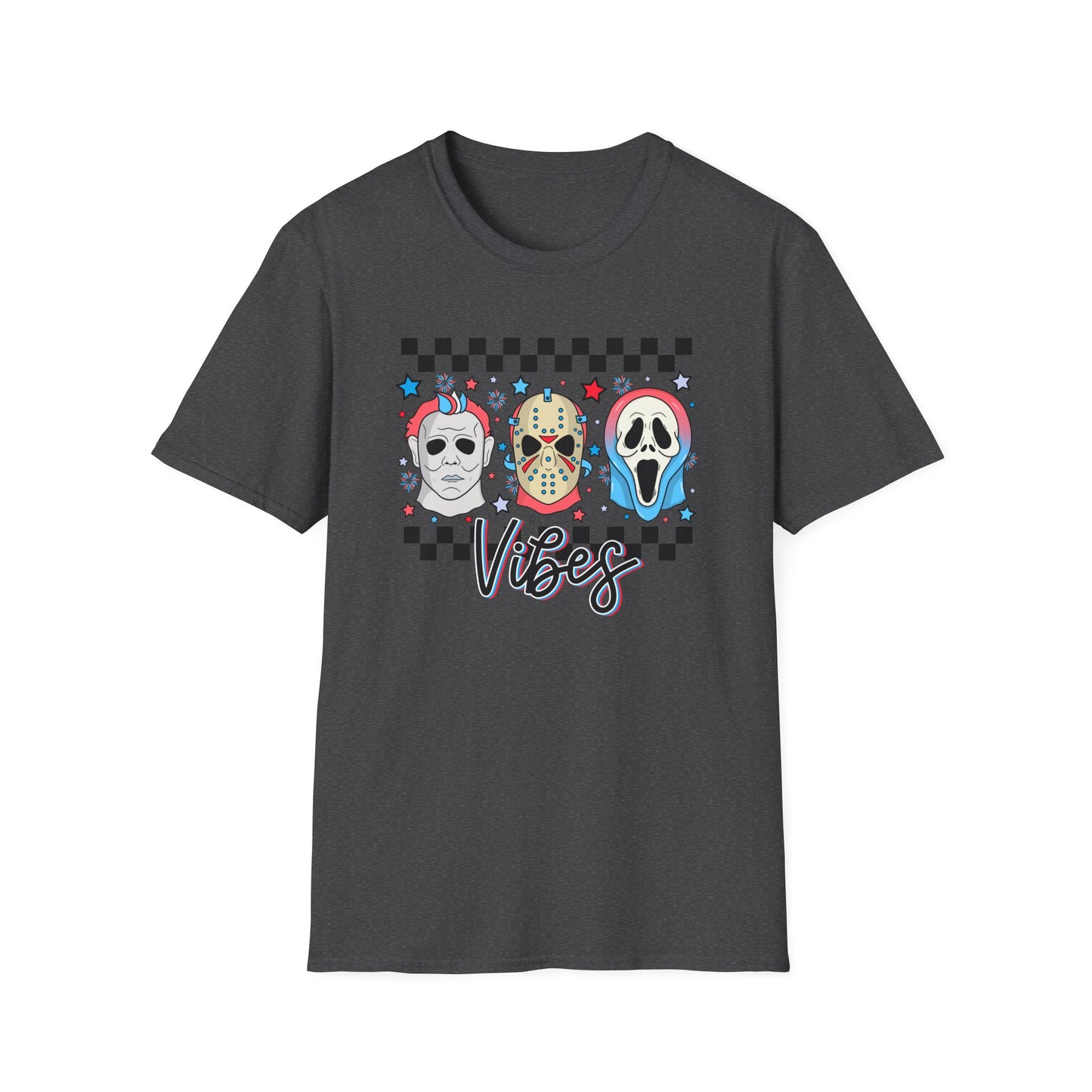 Horror Americana T-Shirt — Red, White & Blue Horror Characters