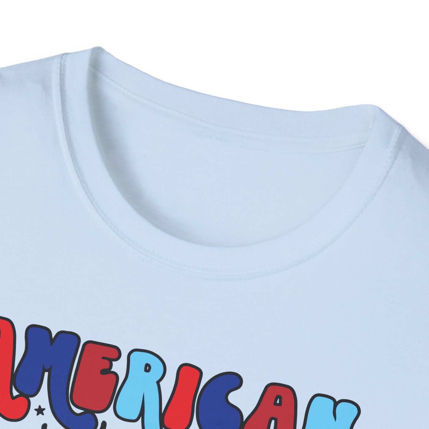 American Babe Graphic T-Shirt — Red White & Blue Peace Skeleton Hands