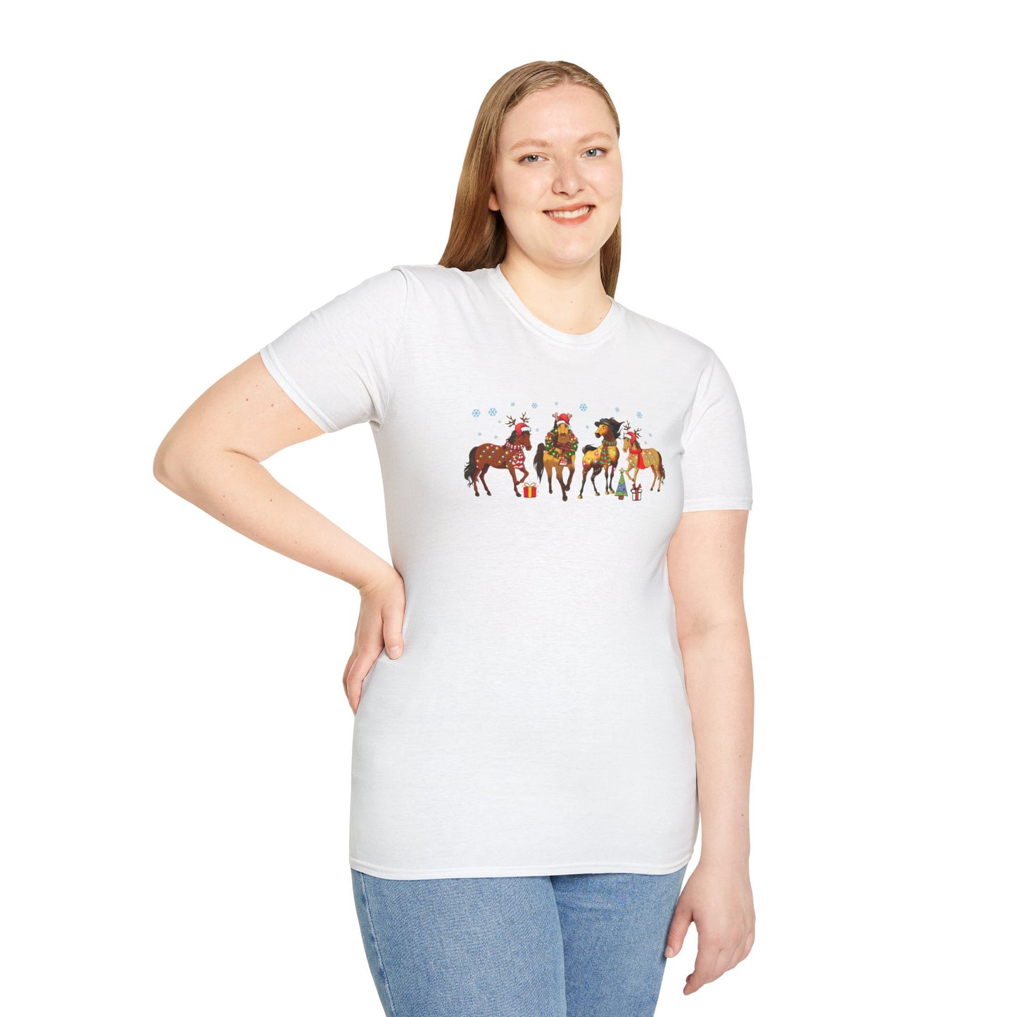 Merry Horsemas Unisex Heavy Cotton Tee, Horse Christmas Shirt, Horse Lover Shirt, Western Chrismas, Cowboy Christmas Farm Animal Christmas