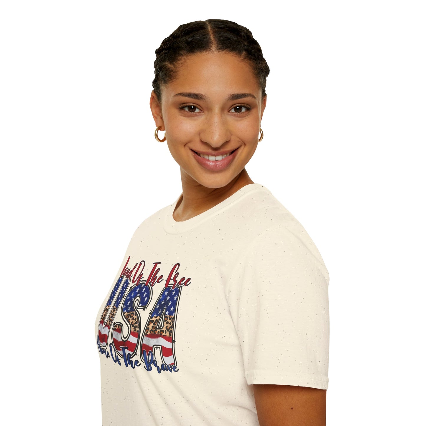 Land of the Free Because of the Brave T-Shirt — USA Flag Americana
