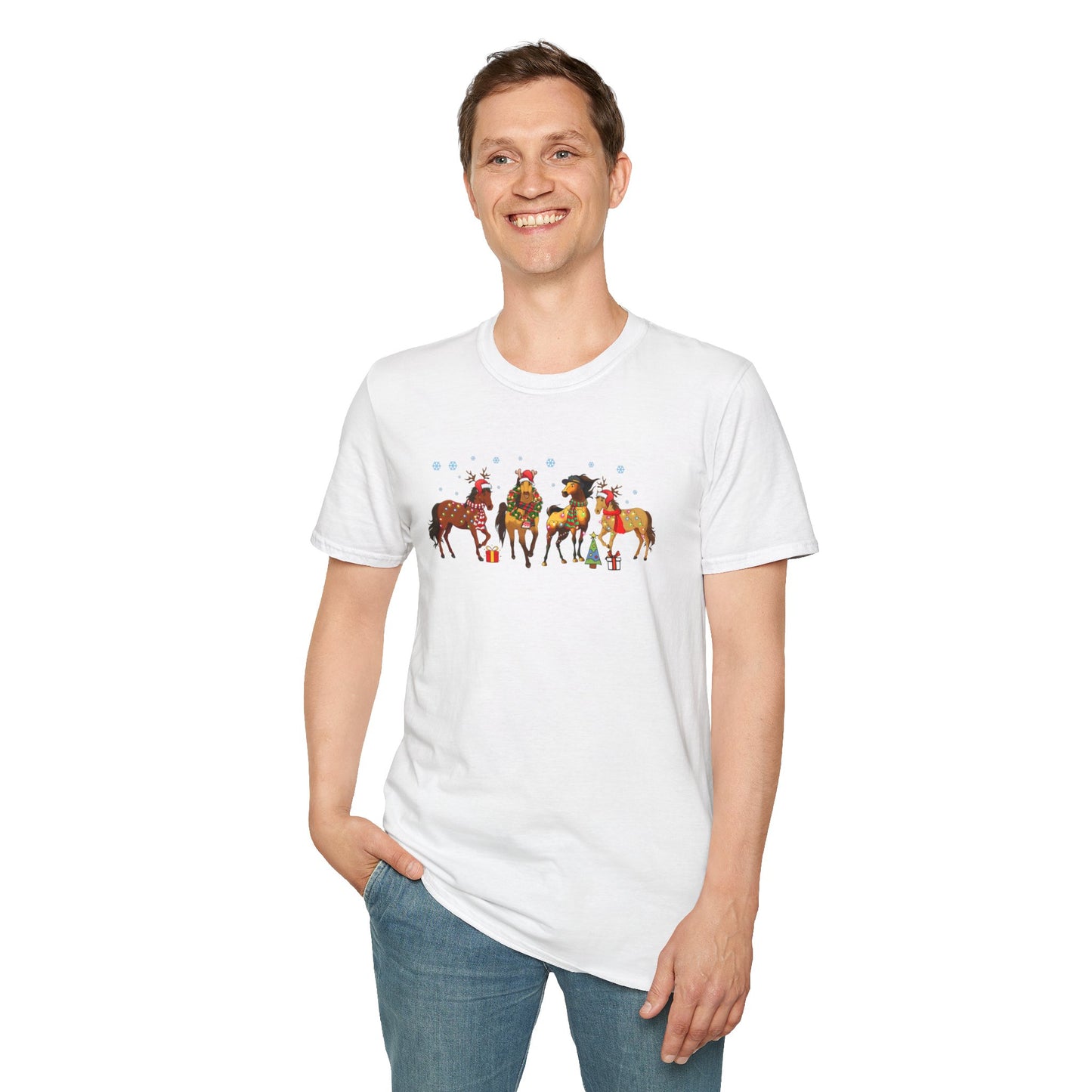 Merry Horsemas Unisex Heavy Cotton Tee, Horse Christmas Shirt, Horse Lover Shirt, Western Chrismas, Cowboy Christmas Farm Animal Christmas