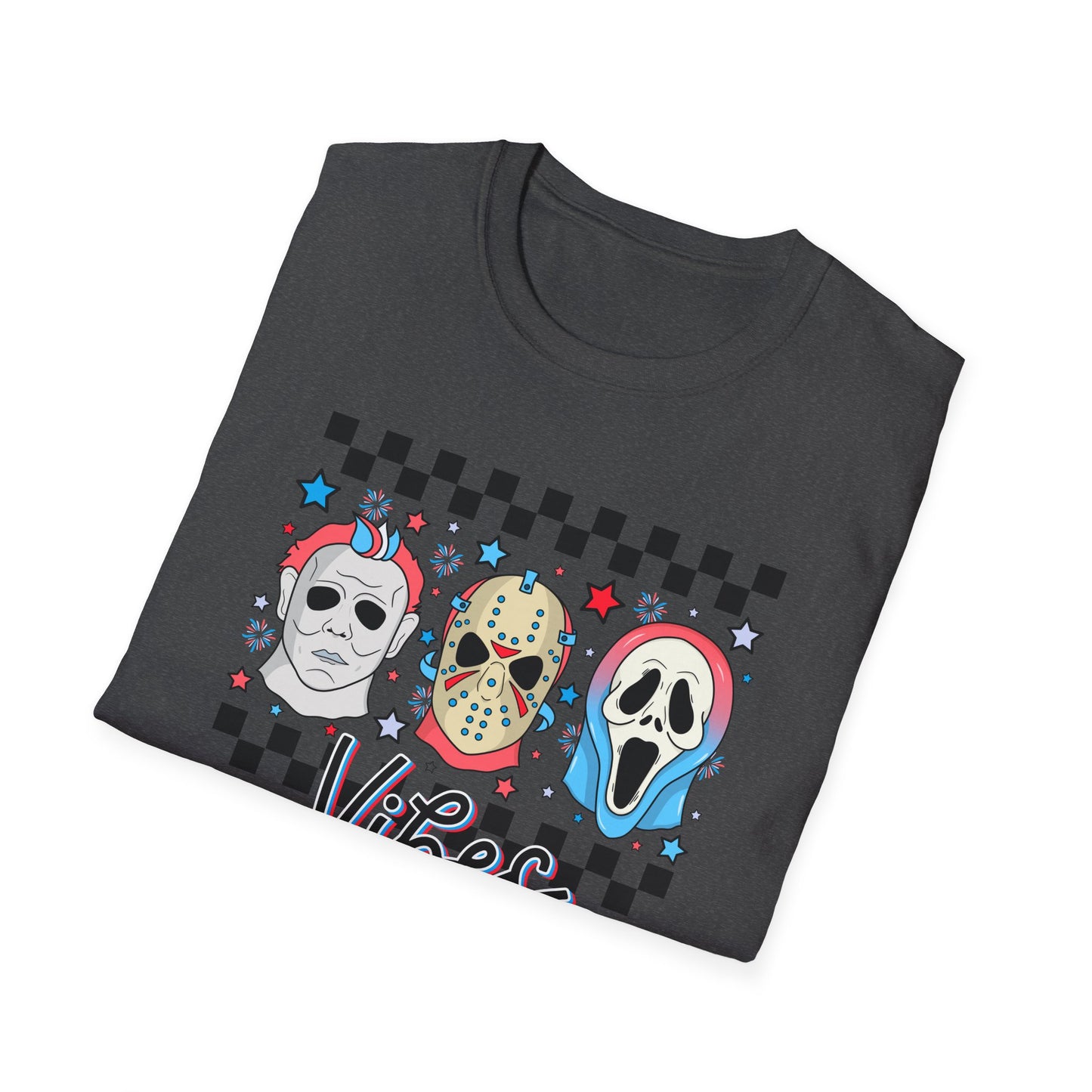 Horror Americana T-Shirt — Red, White & Blue Horror Characters