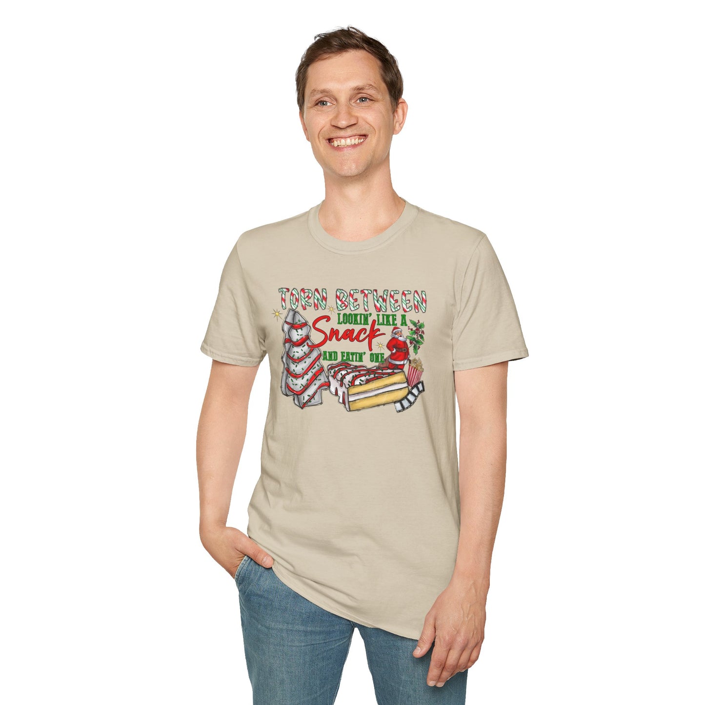 Torn Between Lookin' Like a Snack and Eatin' One Unisex Heavy Cotton Tee, Little Debbie Tree Snack Cake, Snack Shirt, Lookin like Snack Tee