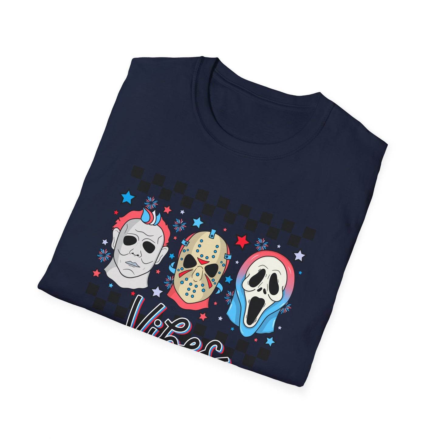 Horror Americana T-Shirt — Red, White & Blue Horror Characters