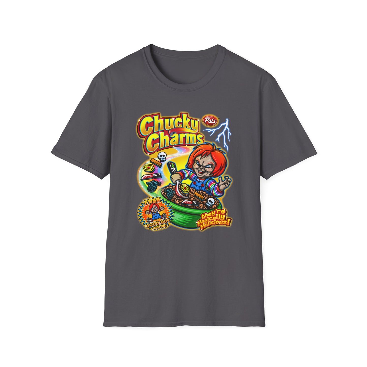 Unisex T-Shirt Chucky Charms Cereal Box Cover Design