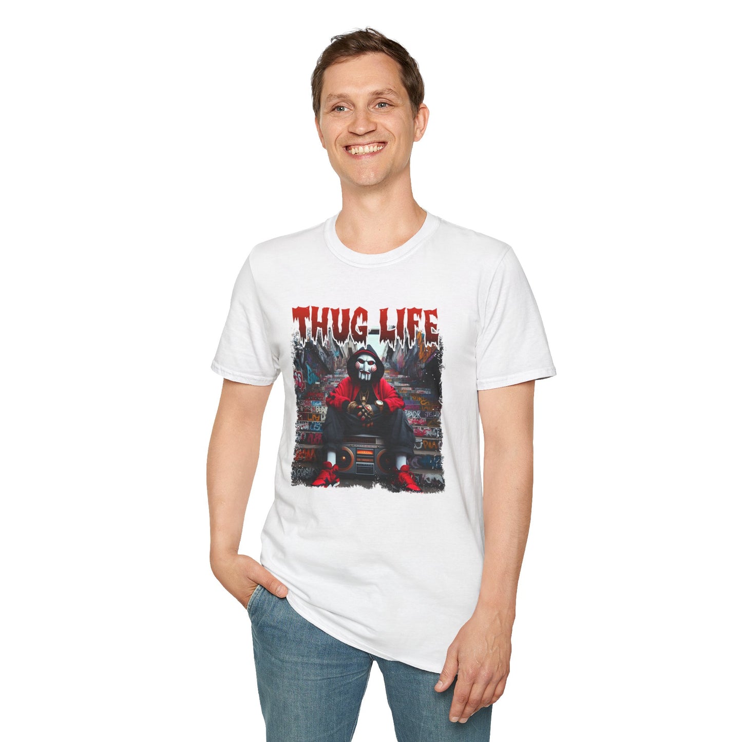 Thug Life T-Shirt with Jigsaw Let's Play a Game Design