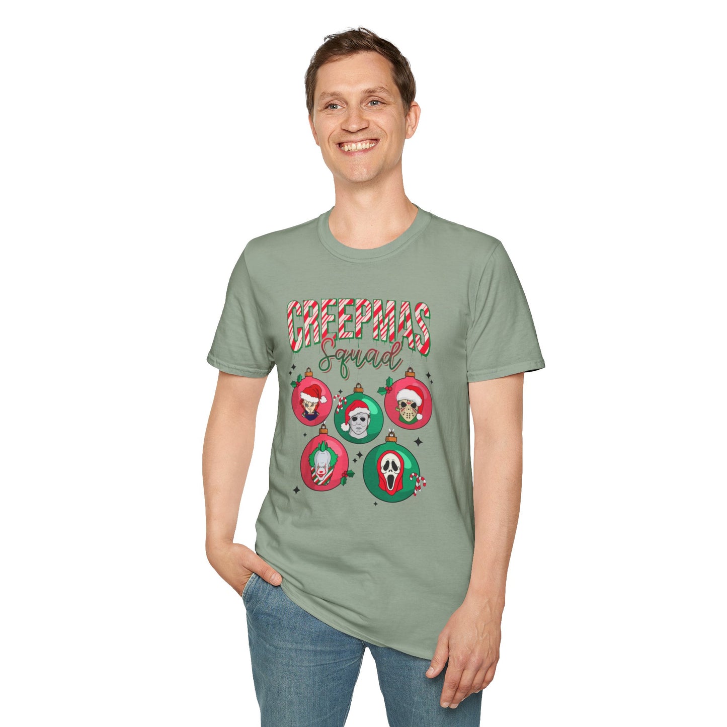 Creepmas Squad Unisex Cotton Tee, Horror Christmas Tee, Chucky Christmas Tee, Jason, Christmas Tee, Michael Christmas Tee, Scream Christmas