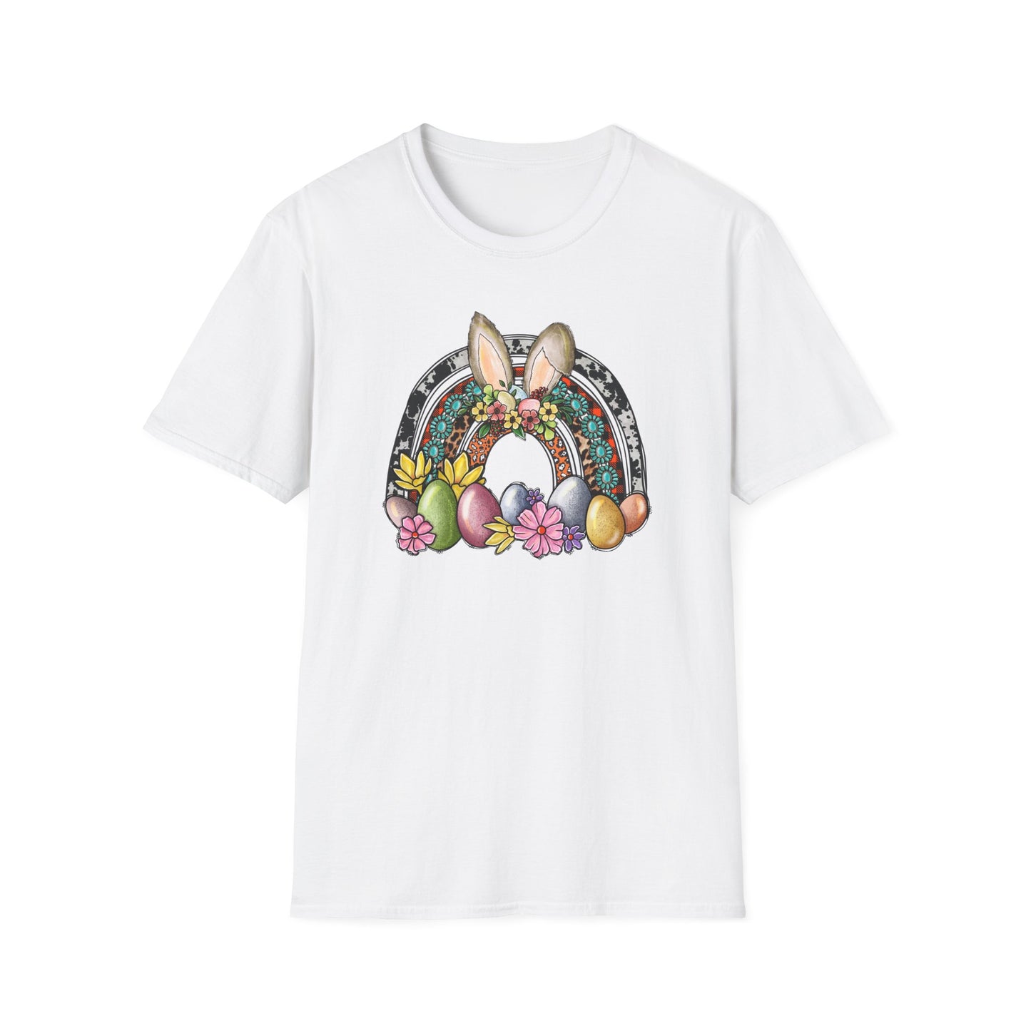 Easter Bunny Rainbow Western T-Shirt | Easter Tee
