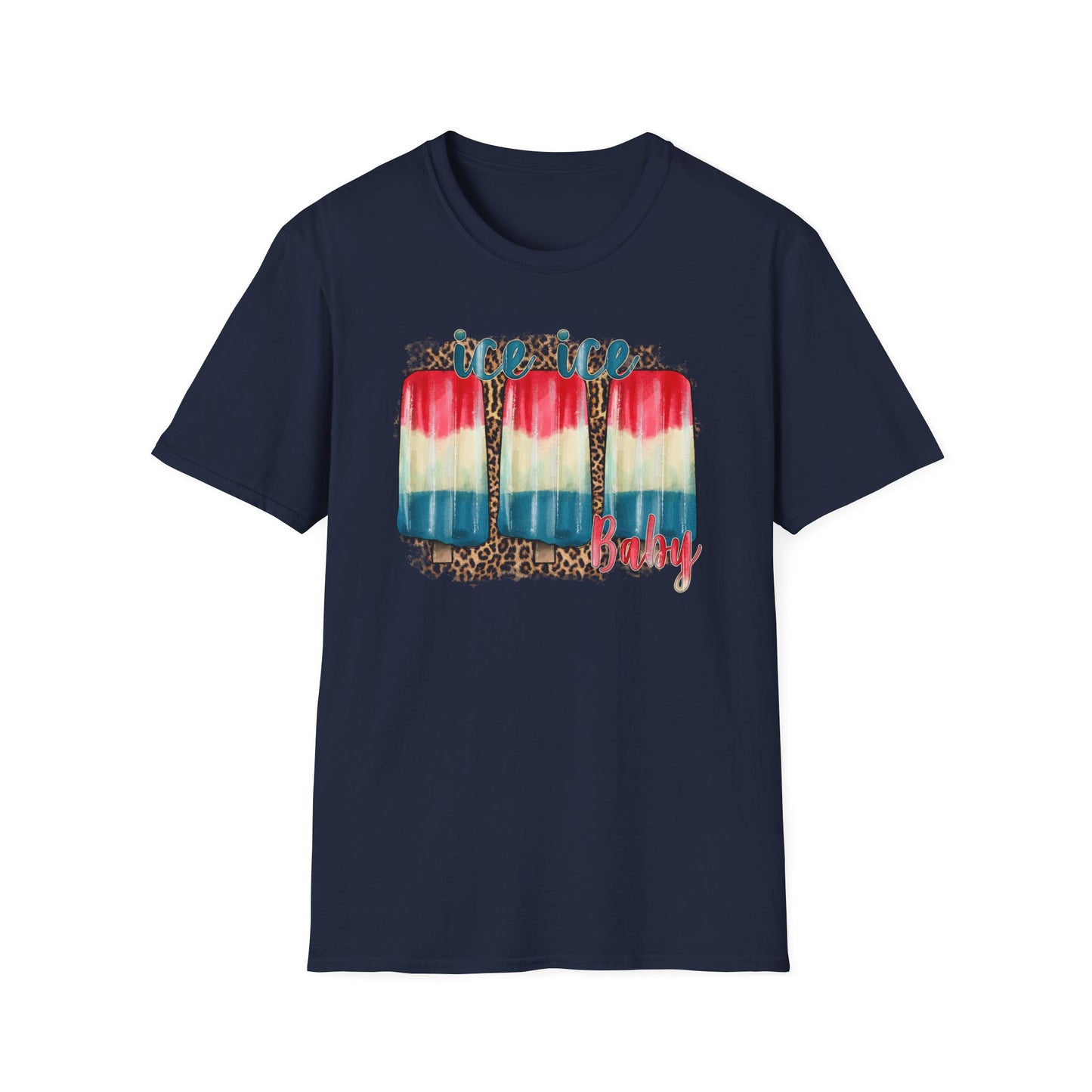 Ice Ice Baby Americana T-Shirt — Red, White & Blue Funny Song Tee