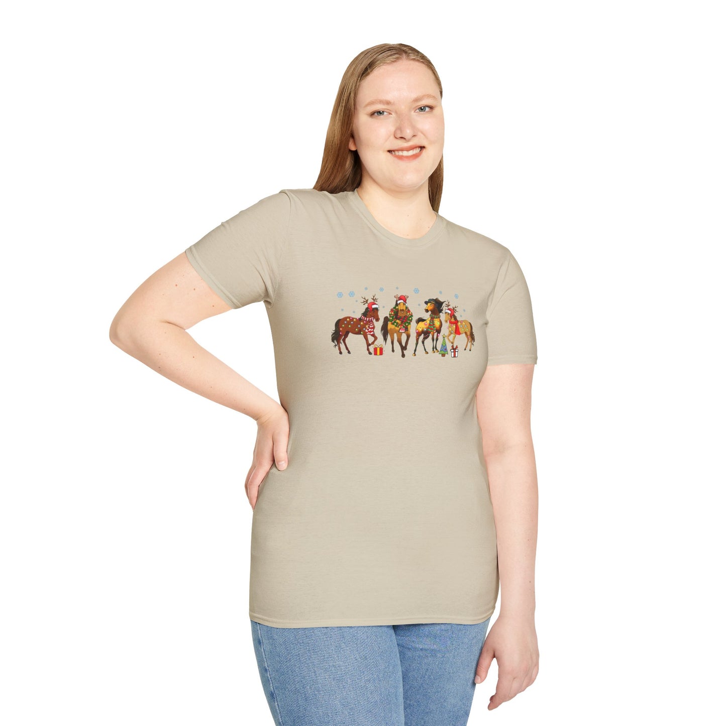 Merry Horsemas Unisex Heavy Cotton Tee, Horse Christmas Shirt, Horse Lover Shirt, Western Chrismas, Cowboy Christmas Farm Animal Christmas