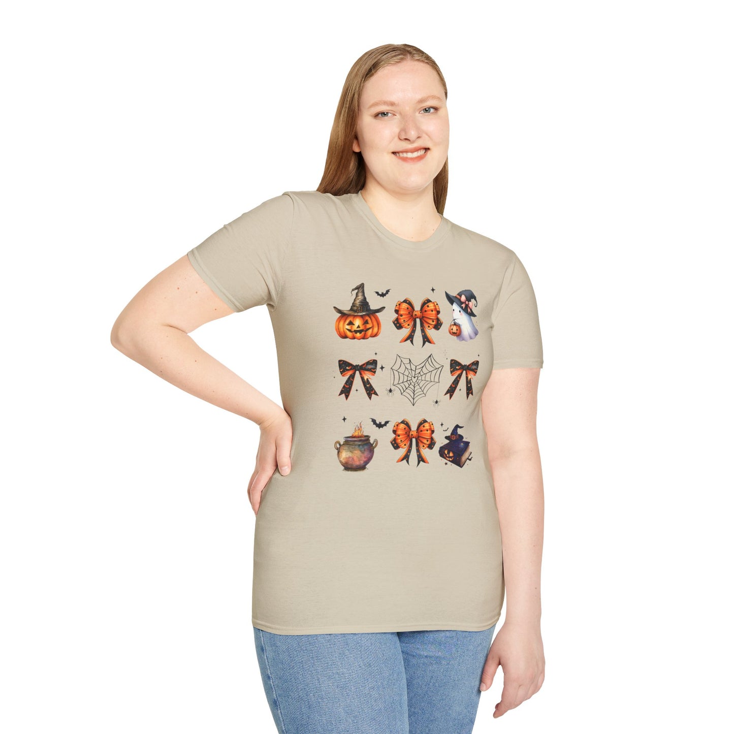 Halloween Witchy T-Shirt with Pumpkins, Ghost and Bows