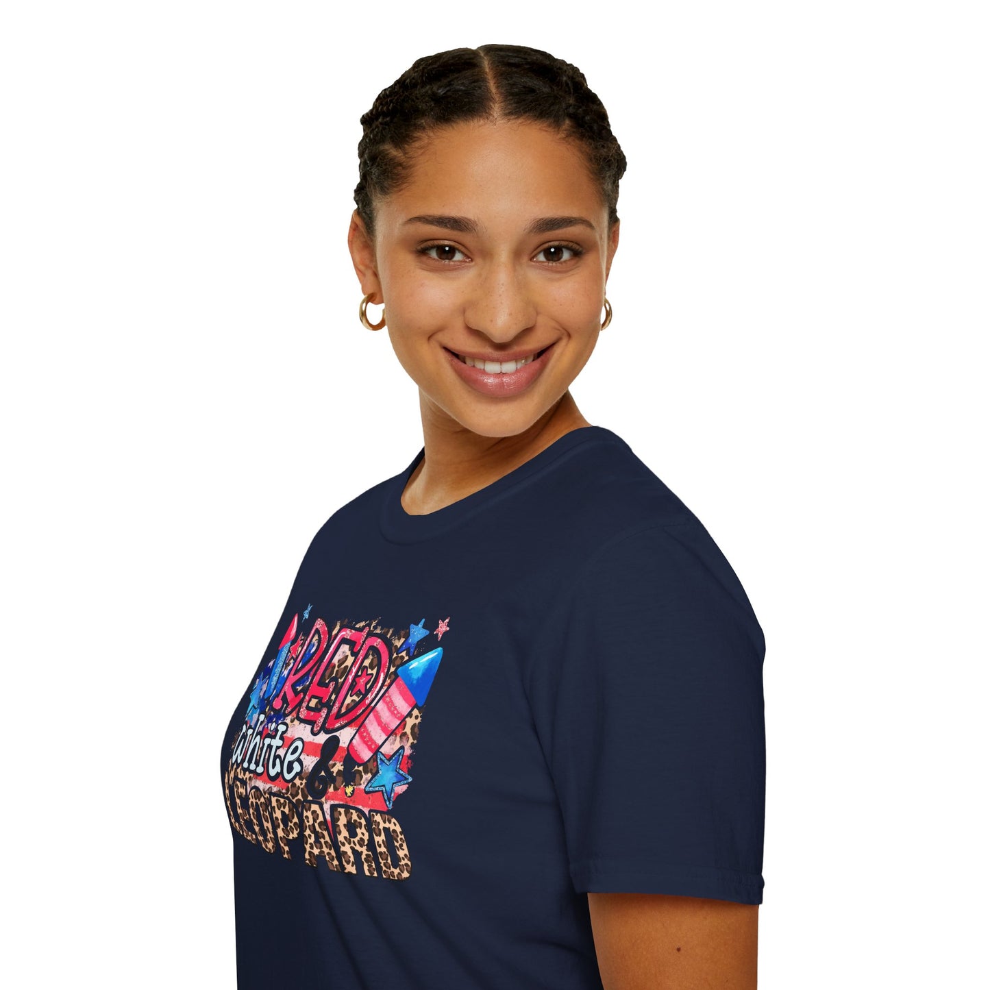 Fourth of July Americana Leopard Fireworks T-Shirt