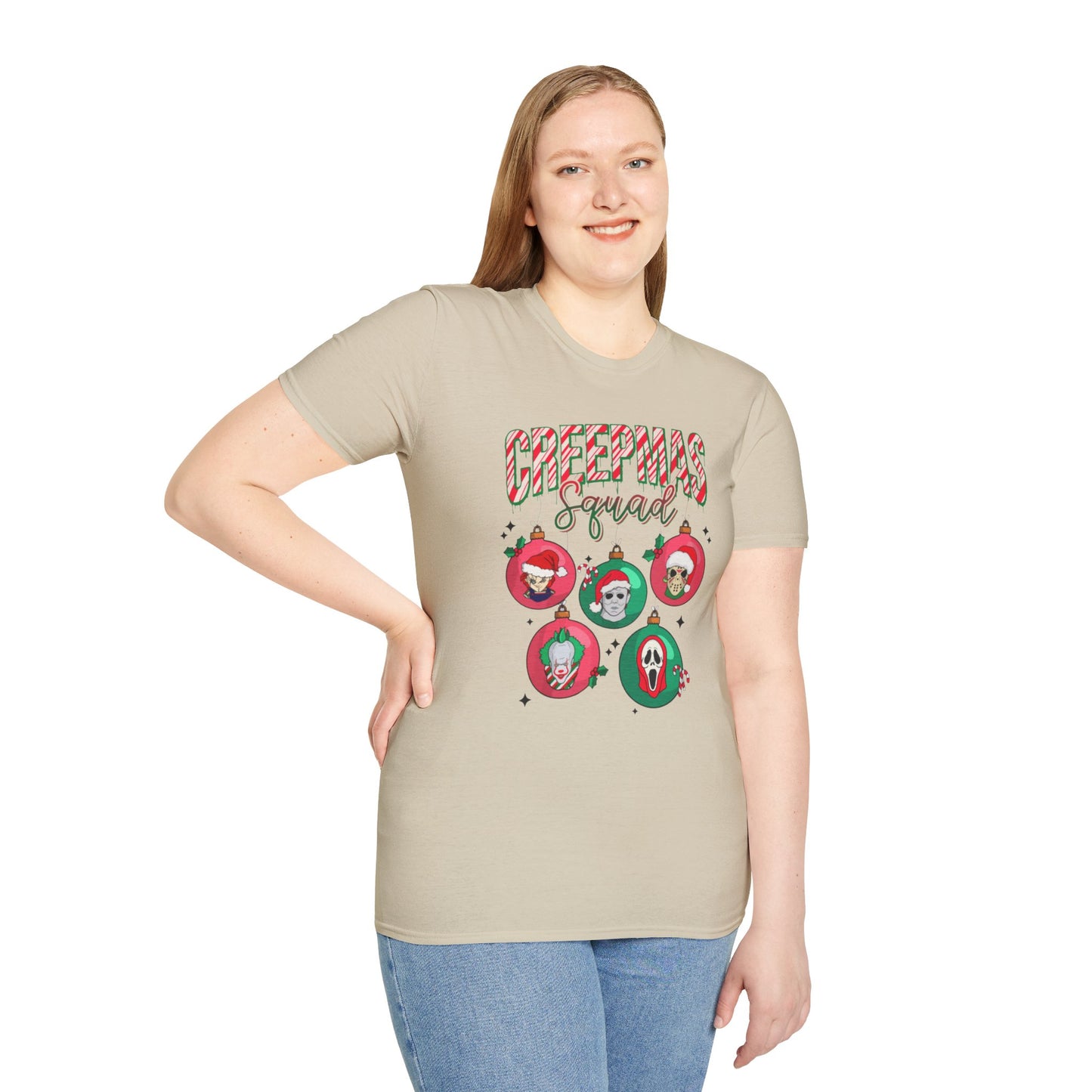 Creepmas Squad Unisex Cotton Tee, Horror Christmas Tee, Chucky Christmas Tee, Jason, Christmas Tee, Michael Christmas Tee, Scream Christmas