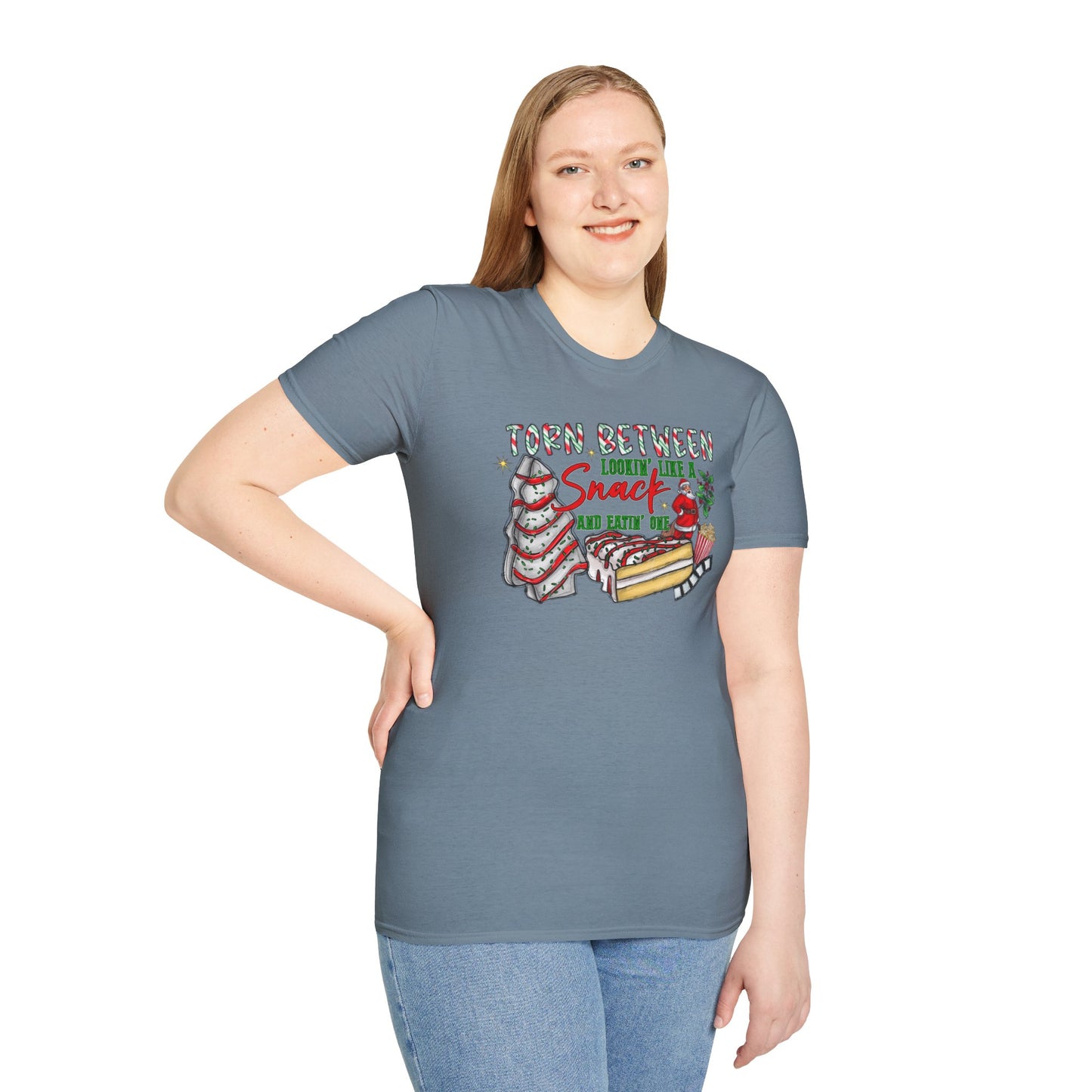 Torn Between Lookin' Like a Snack and Eatin' One Unisex Heavy Cotton Tee, Little Debbie Tree Snack Cake, Snack Shirt, Lookin like Snack Tee