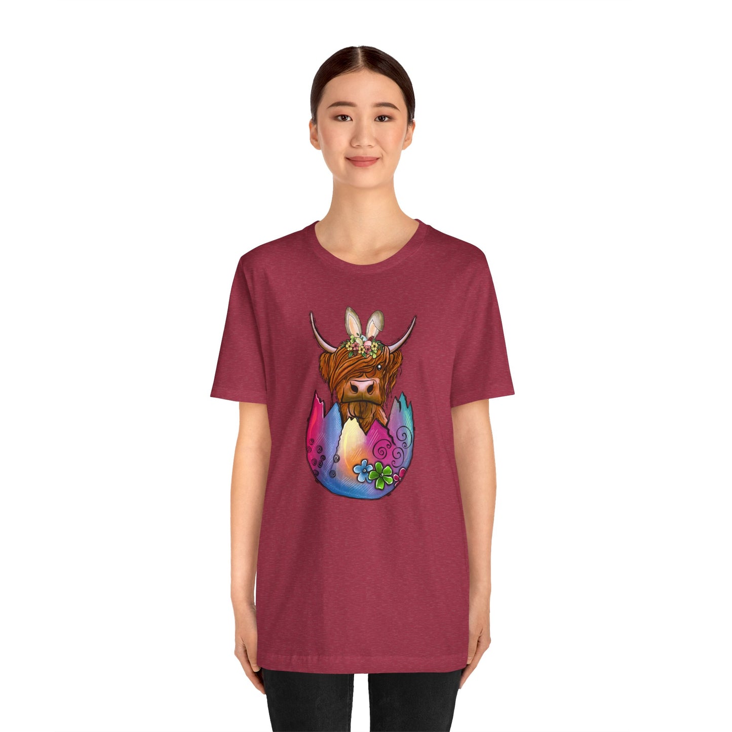 Easter Egg Cow Unisex Jersey Short Sleeve Tee