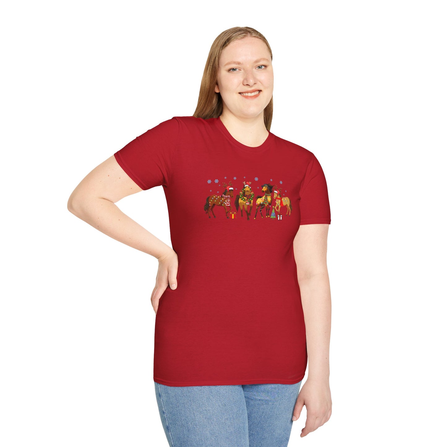 Merry Horsemas Unisex Heavy Cotton Tee, Horse Christmas Shirt, Horse Lover Shirt, Western Chrismas, Cowboy Christmas Farm Animal Christmas