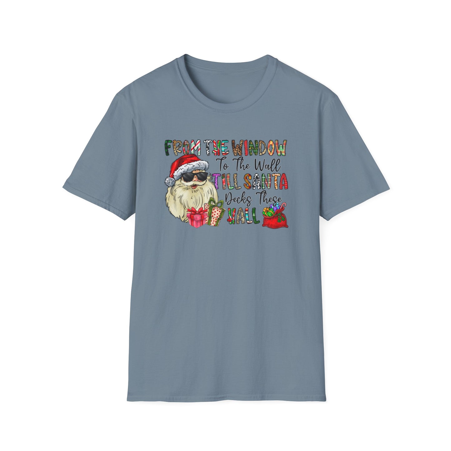 Santa Decks These Halls Unisex Heavy Cotton Tee, Santa Christmas Shirt, Funny Santa Shirt, Adult Christmas Shirt