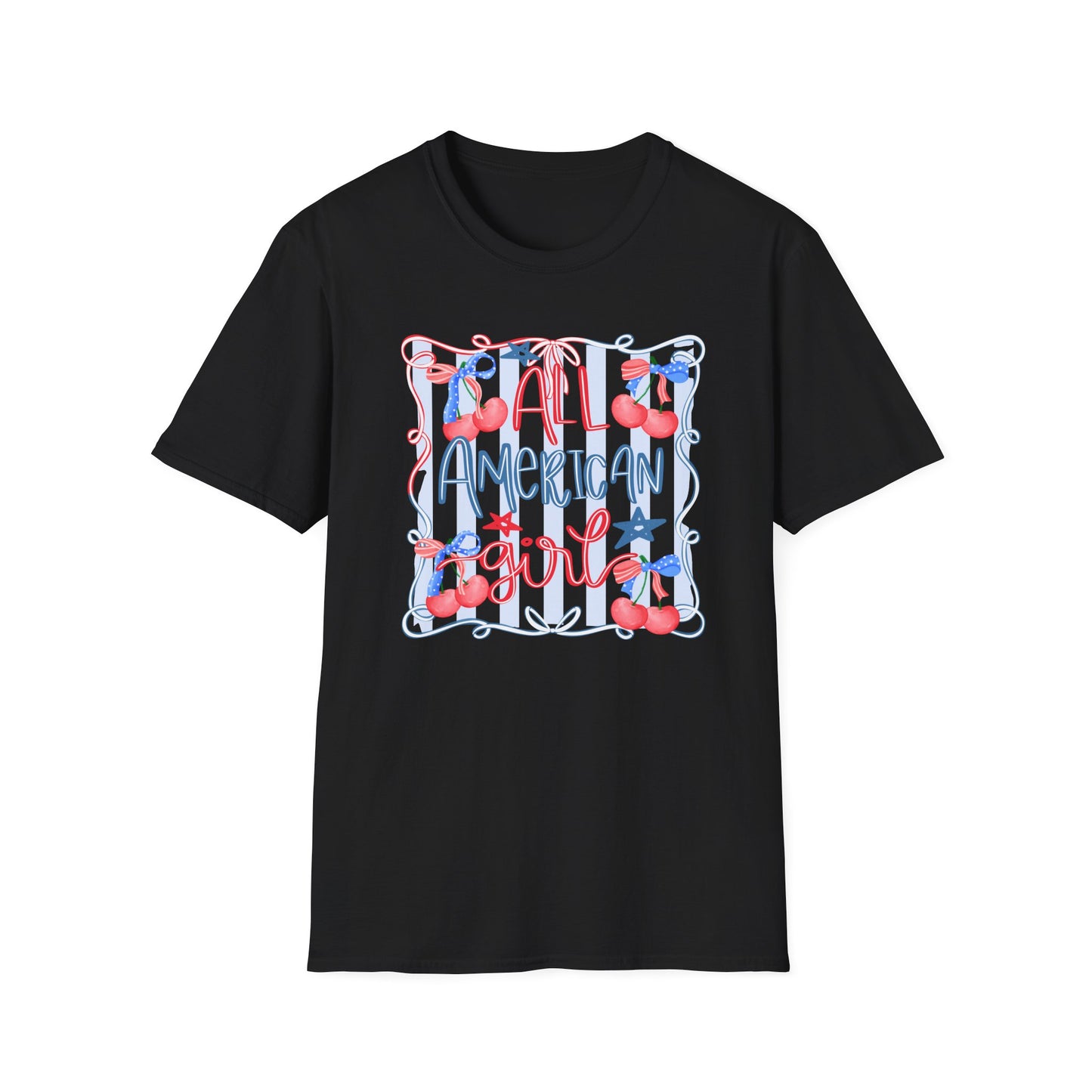 All American Girl Cherries T-Shirt | Cute Girlie Cherry Design