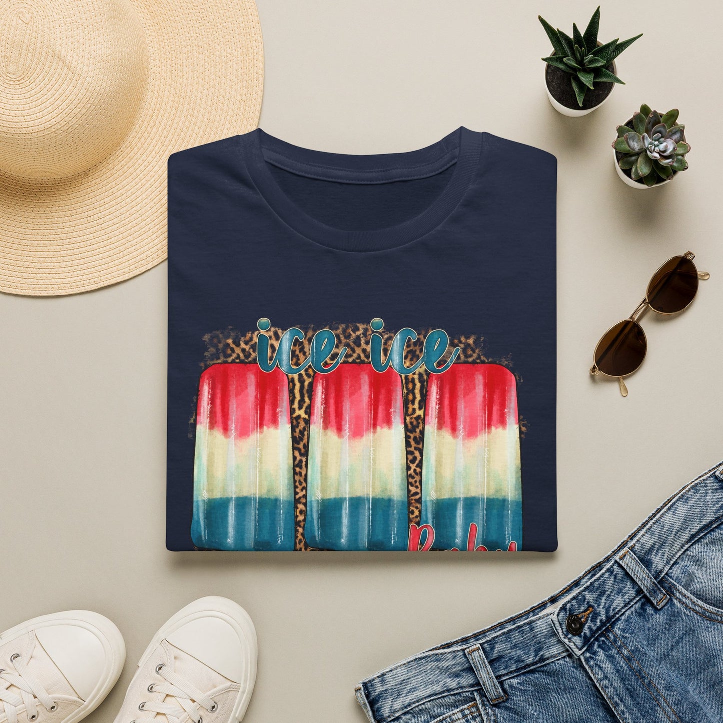 Ice Ice Baby Americana T-Shirt — Red, White & Blue Funny Song Tee